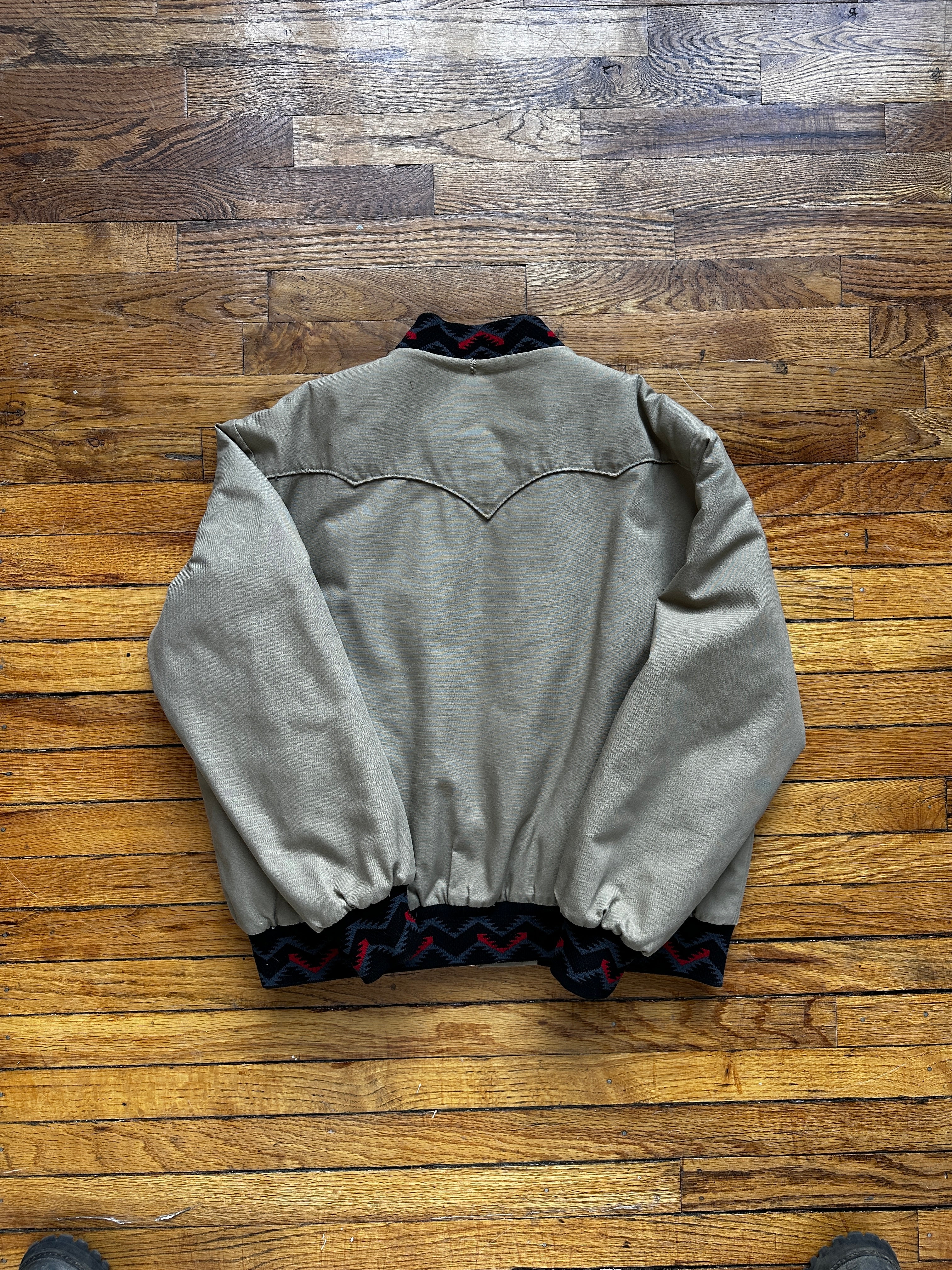 1970'S BEIGE ‘YELLOWSTONE’ AZTEC BOMBER L/XL