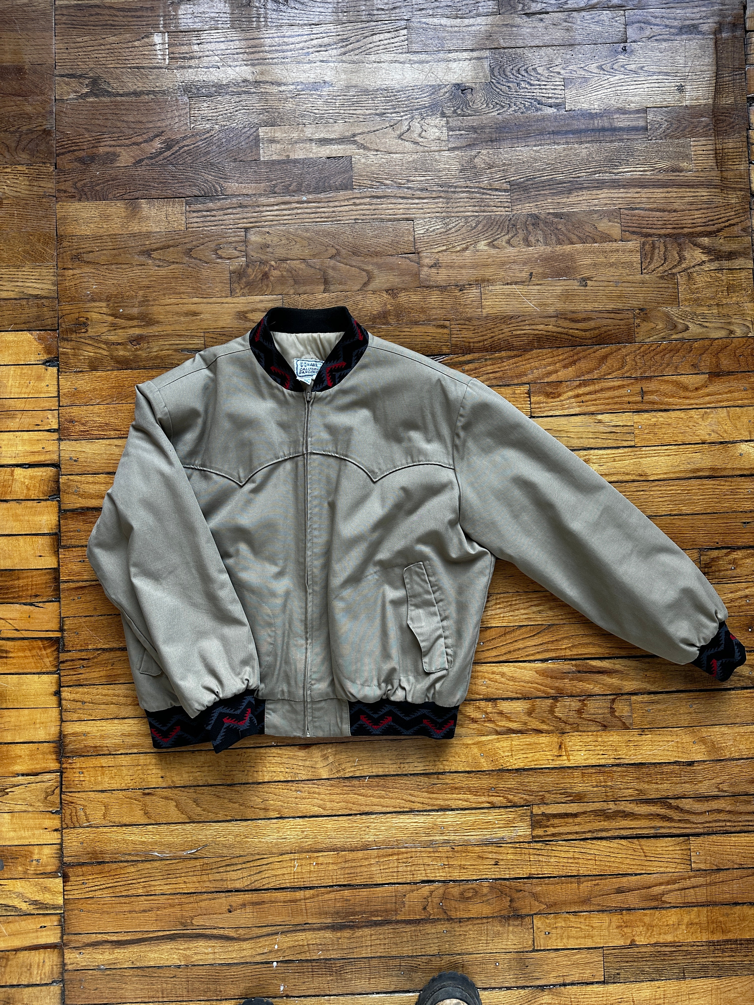 1970'S BEIGE ‘YELLOWSTONE’ AZTEC BOMBER L/XL