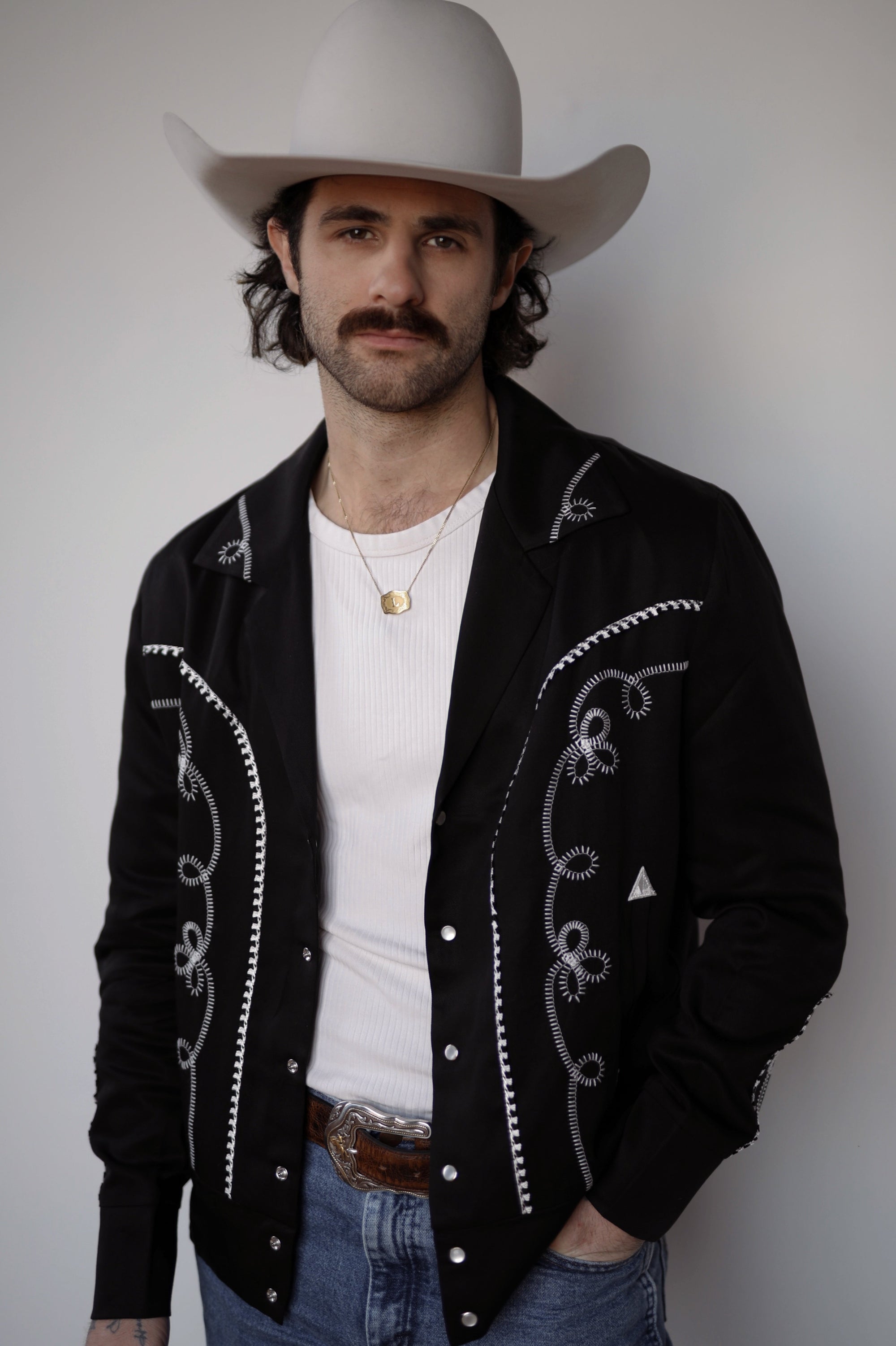 Bolero Men's Jacket Black and White