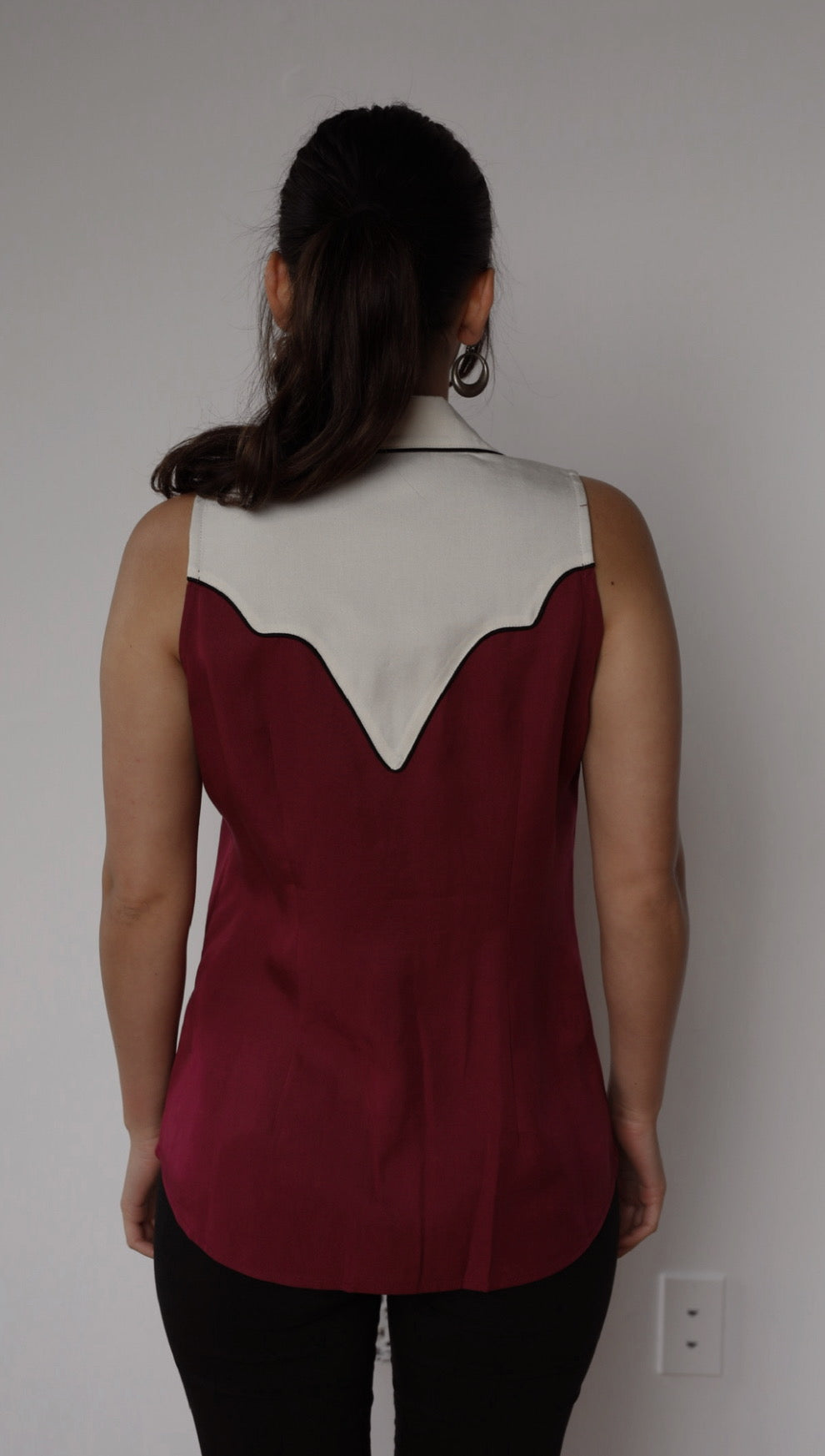 Atlanta Women's Shirt Wine and Off White