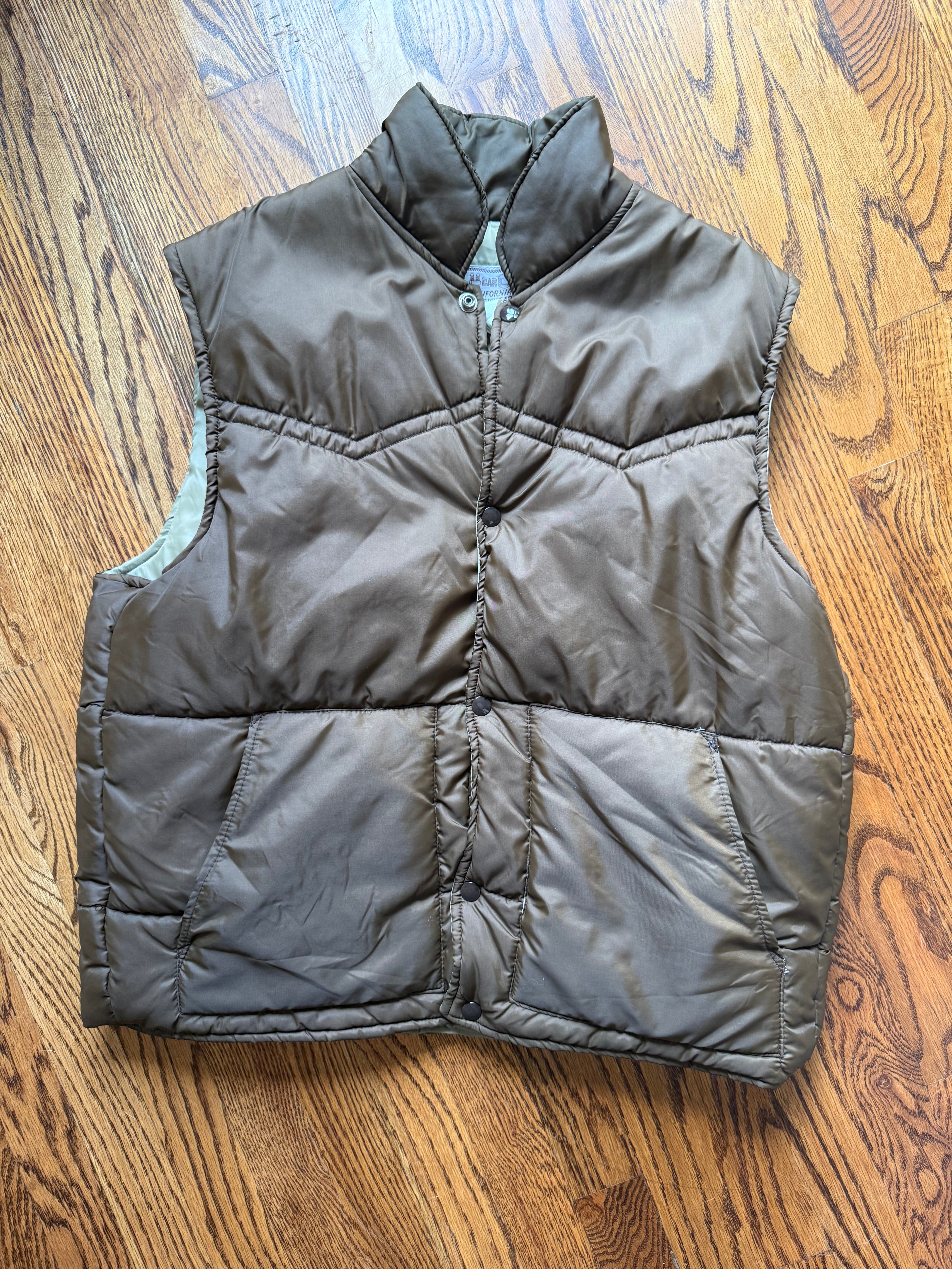 1970’s MENS BROWN POLAR WESTERN GILET VEST - LARGE