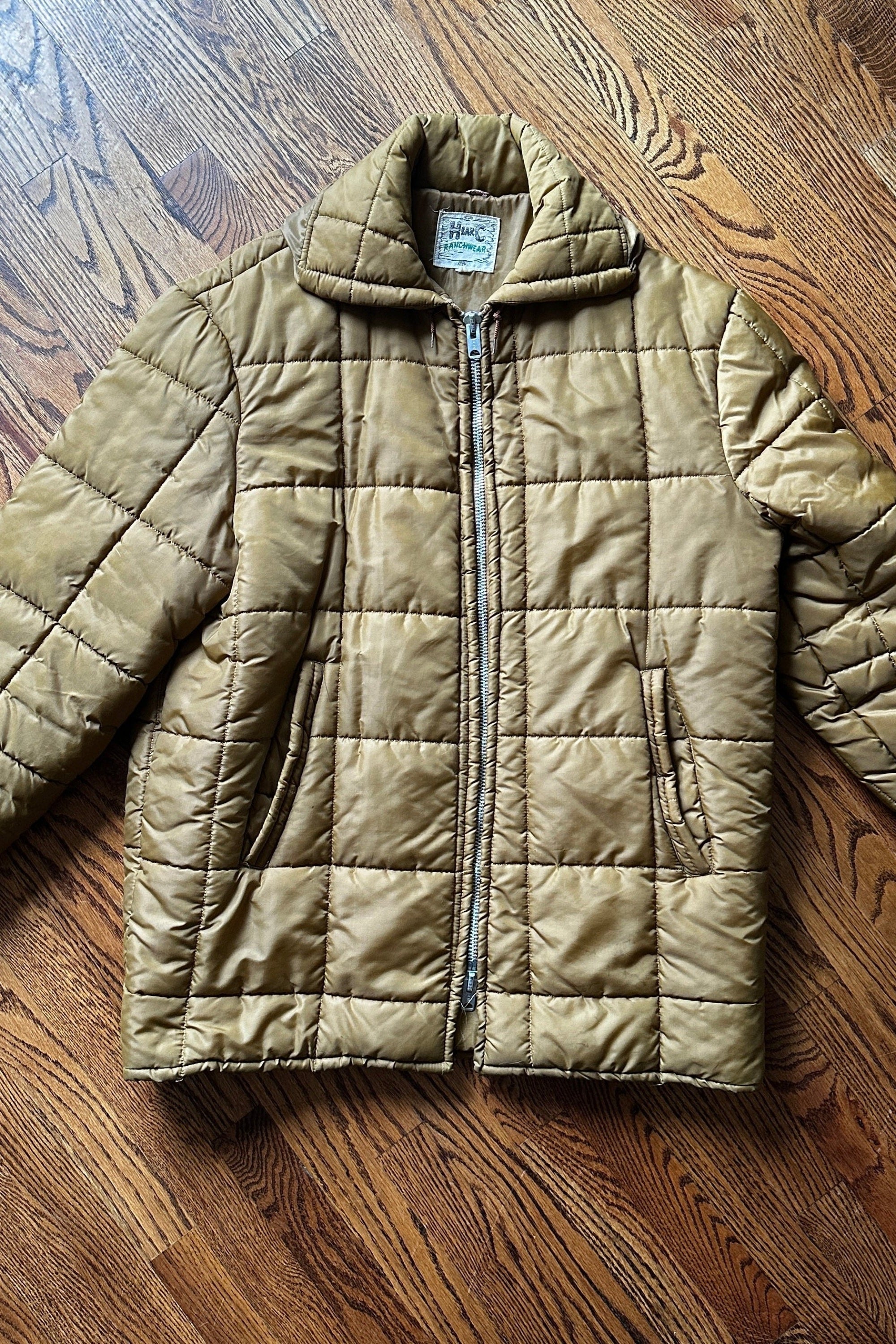 1960'S OLIVE WESTERN POLAR QUILT JACKET XL