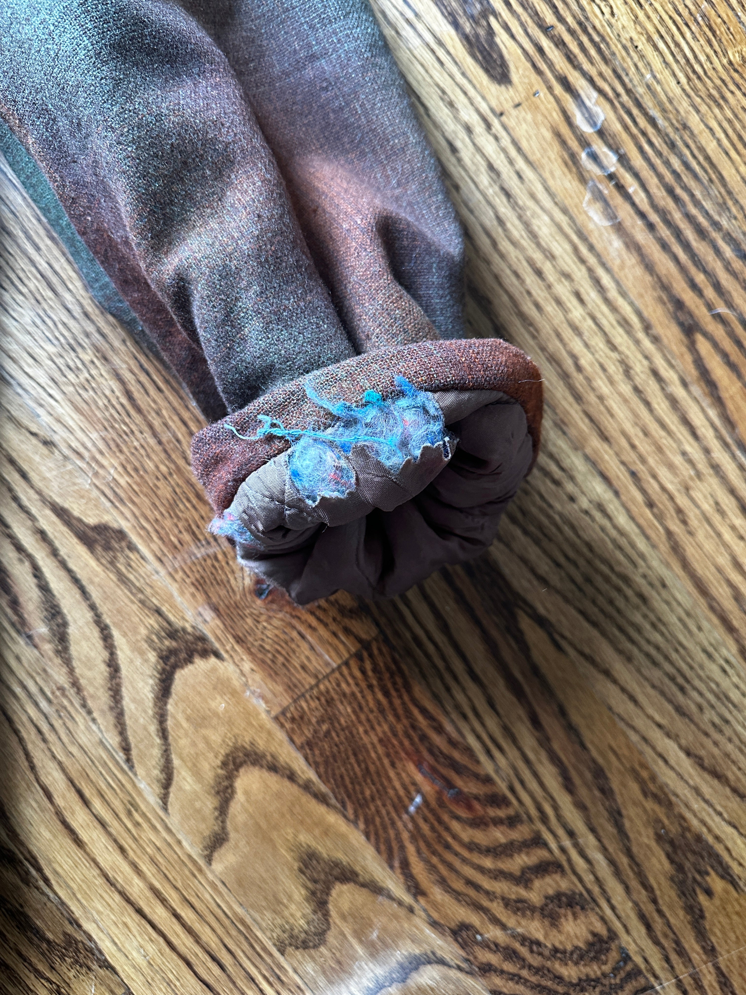 1960'S BROWN GREEN WOOL RANCH COAT LARGE