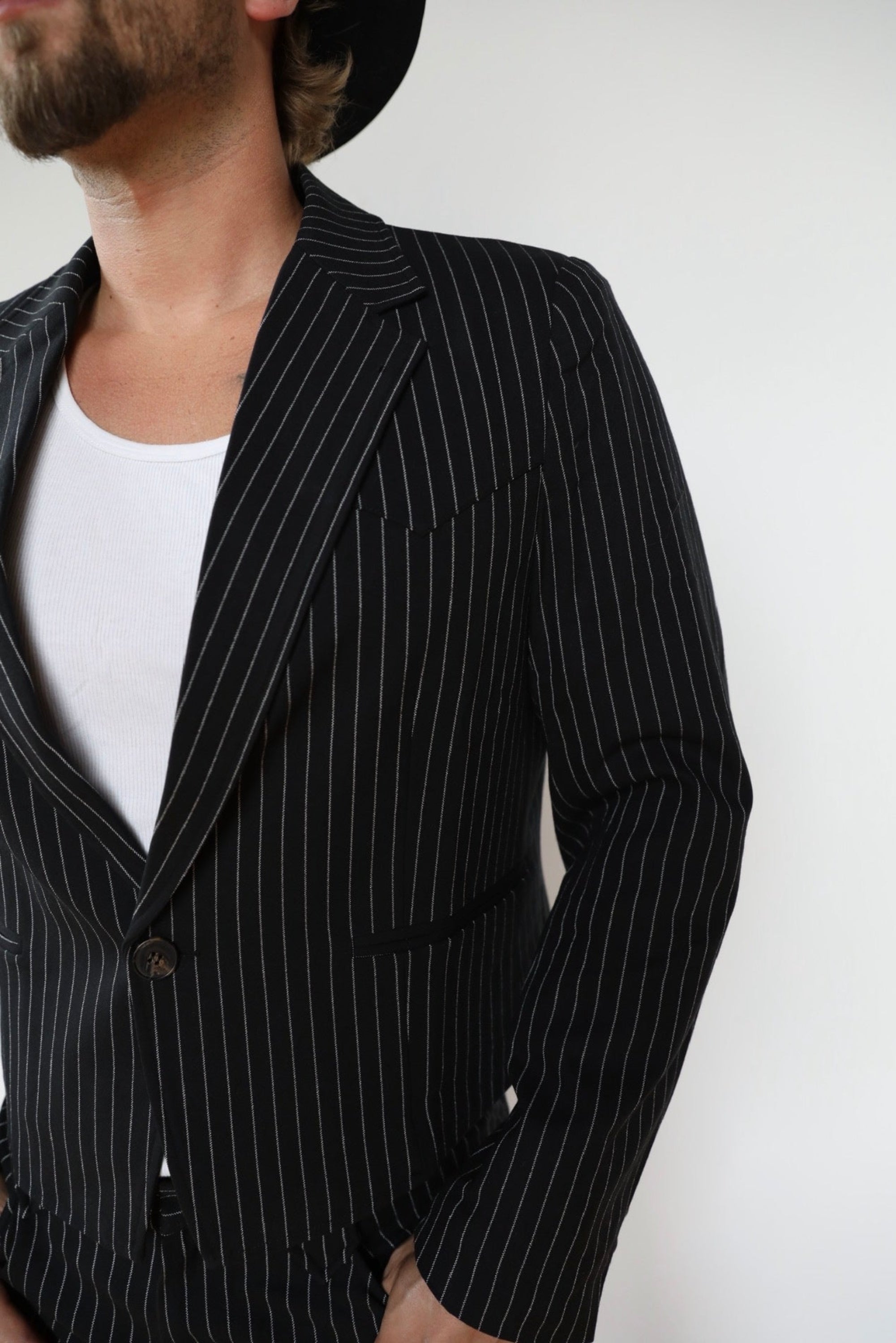 Bakersfield Jacket Black Pin Stripe