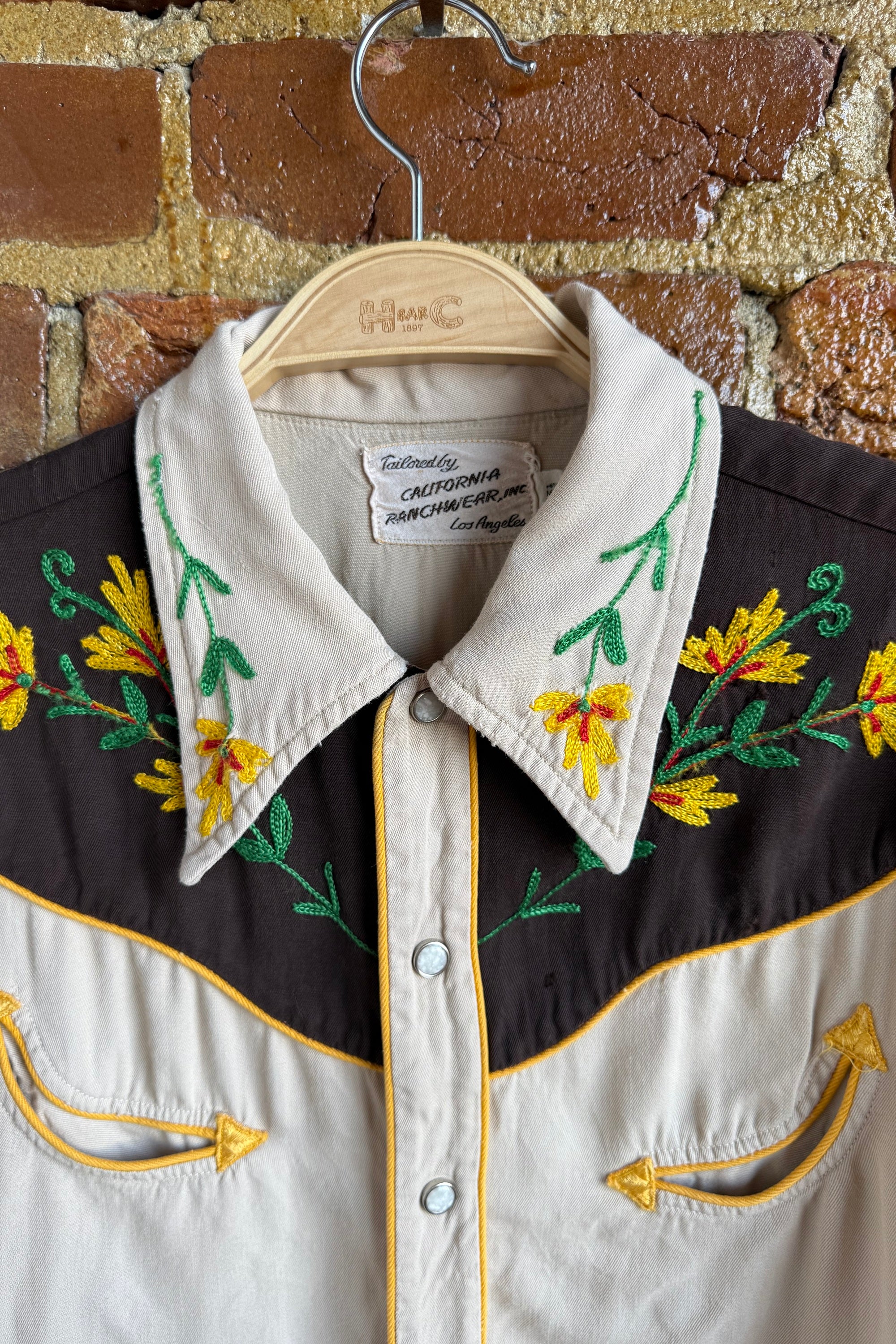 Archive 1940's Women’s Yellow Floral Vintage Shirt