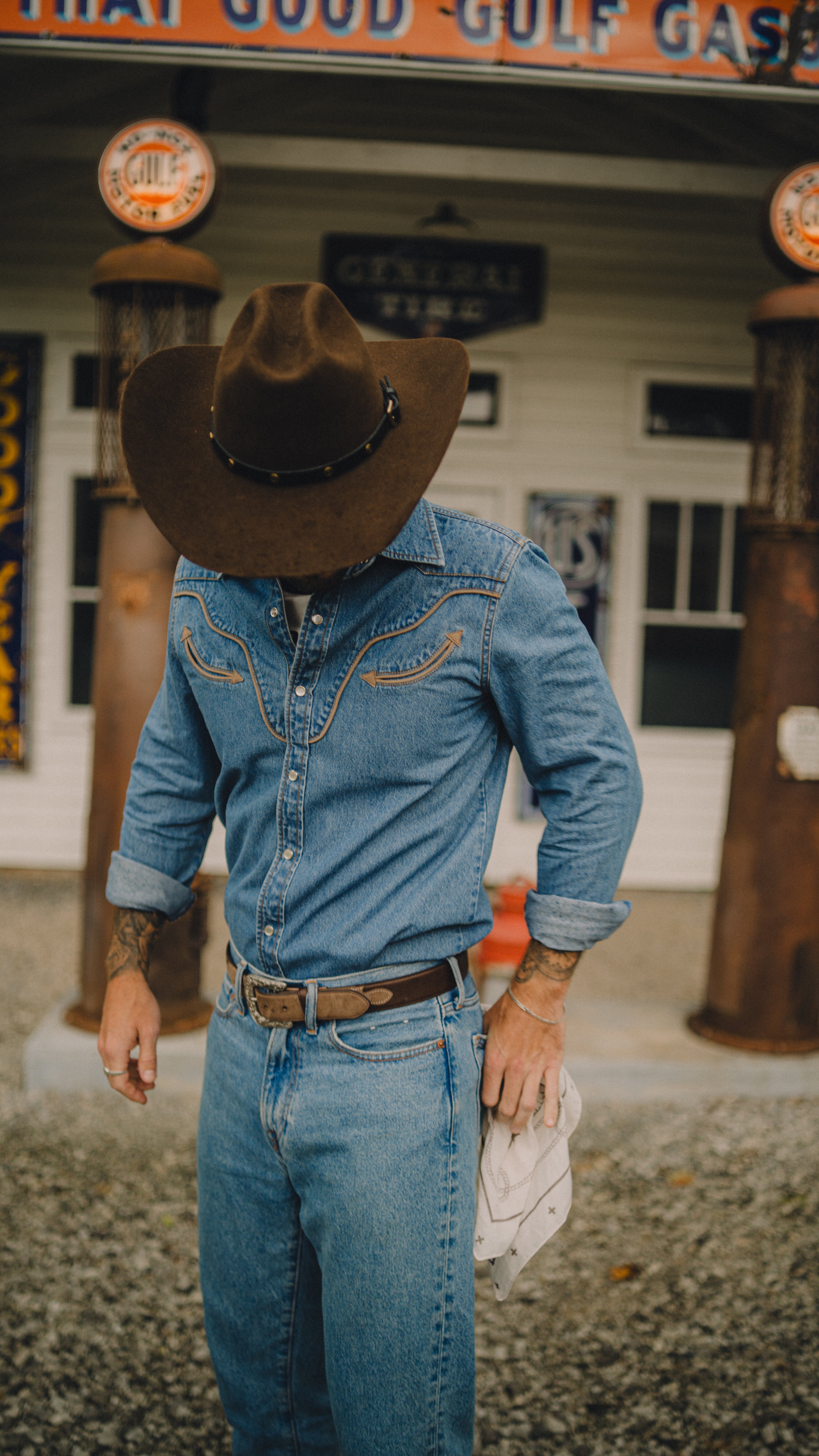 Rustler X H Bar C Denim Mens Shirt