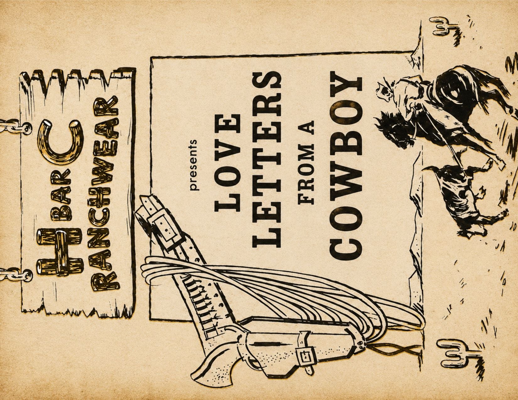 COWBOY LOVE LETTERS POSTCARD - NASHVILLE