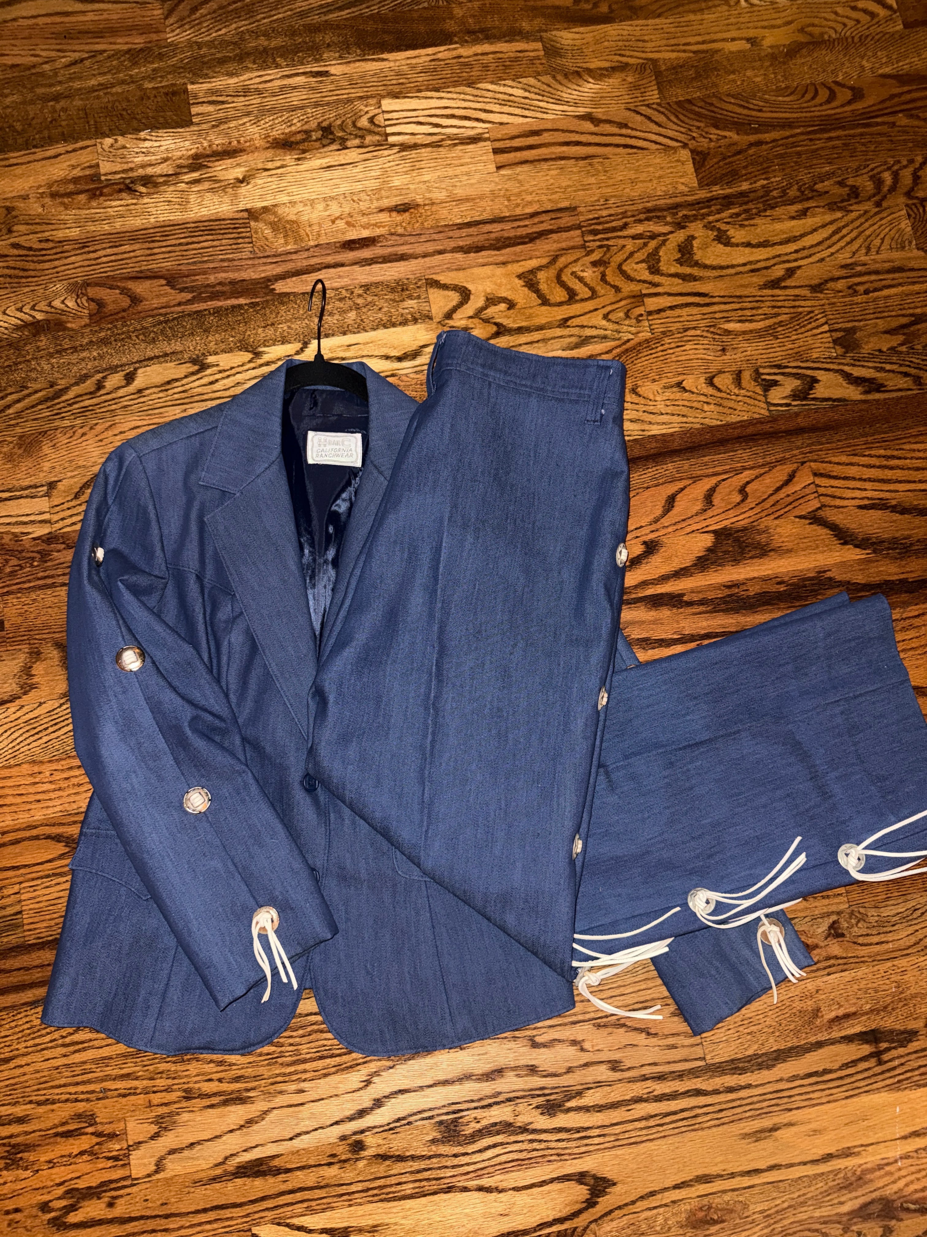 1960'S DENIM CONCHO 2 PIECE SUIT *RARE* SOLD AS SET