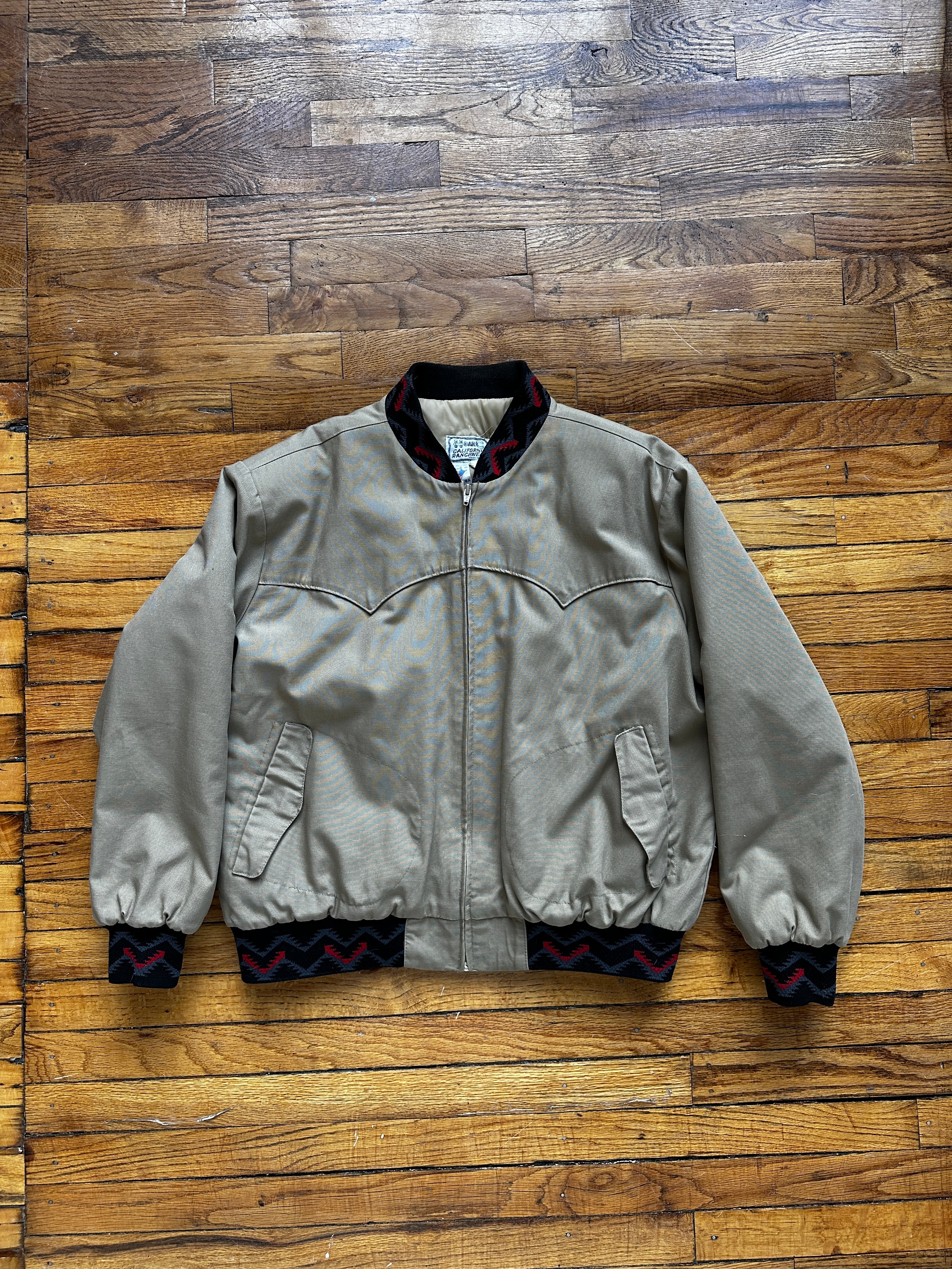 1970'S BEIGE ‘YELLOWSTONE’ AZTEC BOMBER L/XL