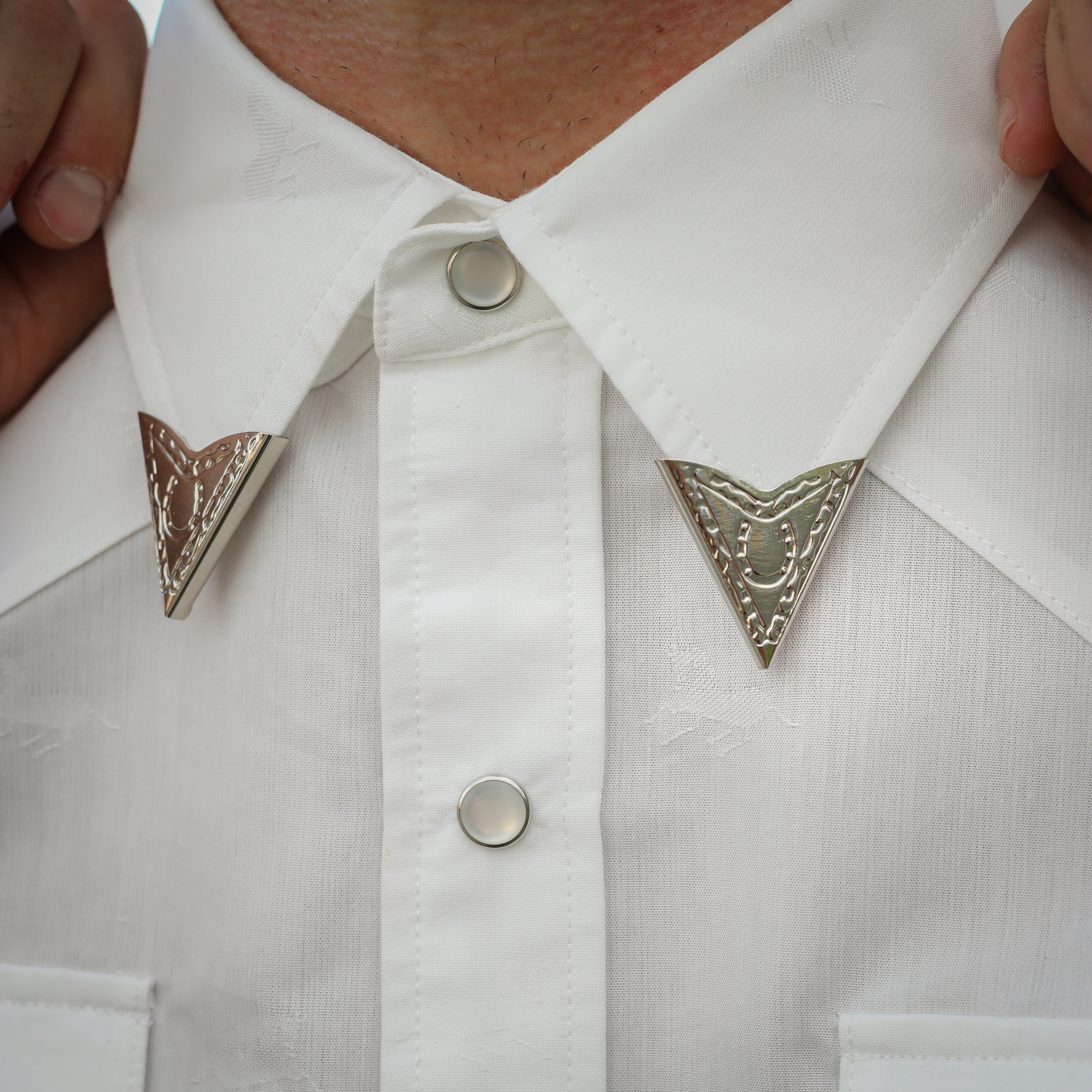 Engraved Collar Tips - Five Pieces of the Frontier