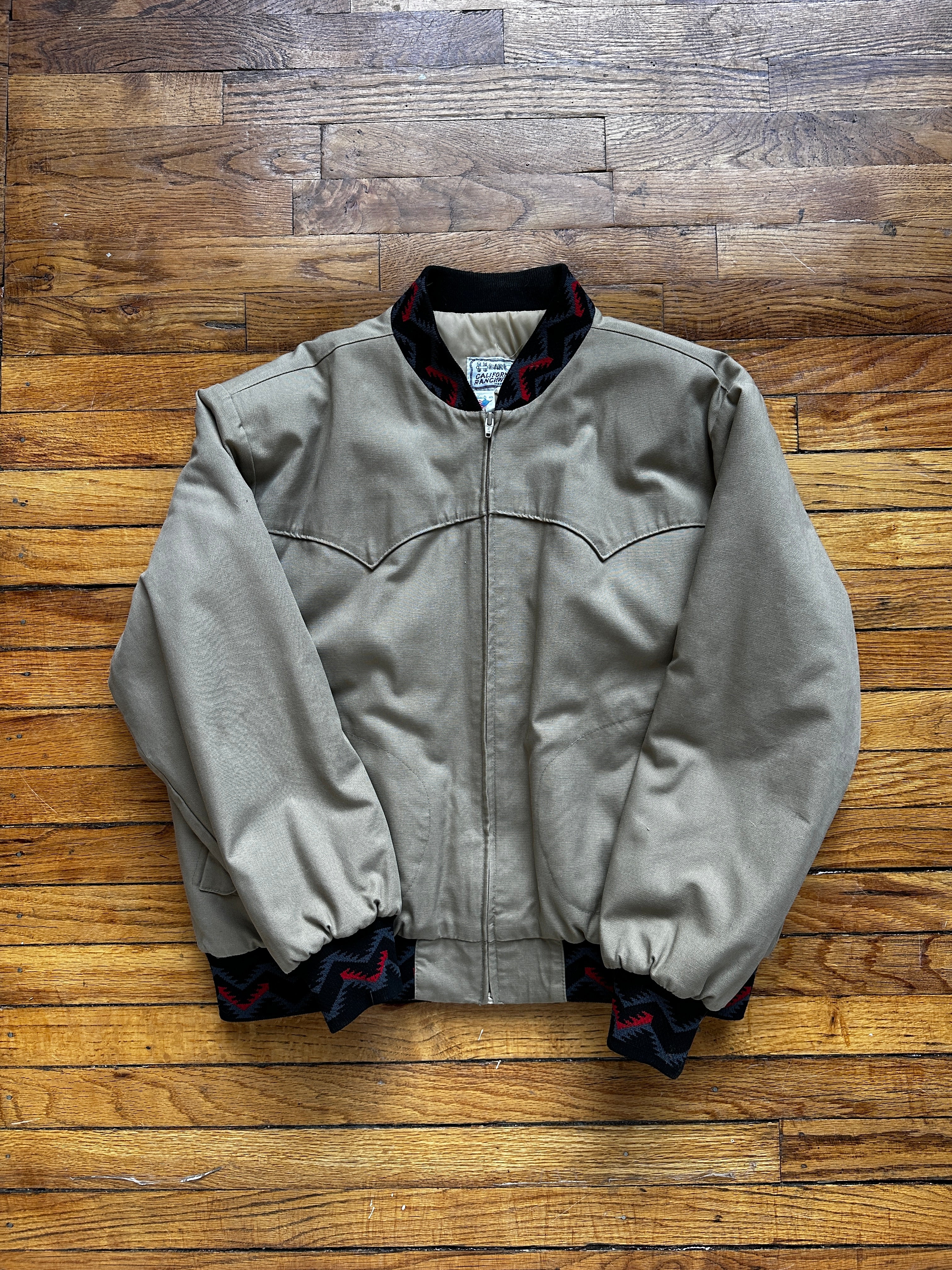 1970'S BEIGE ‘YELLOWSTONE’ AZTEC BOMBER L/XL