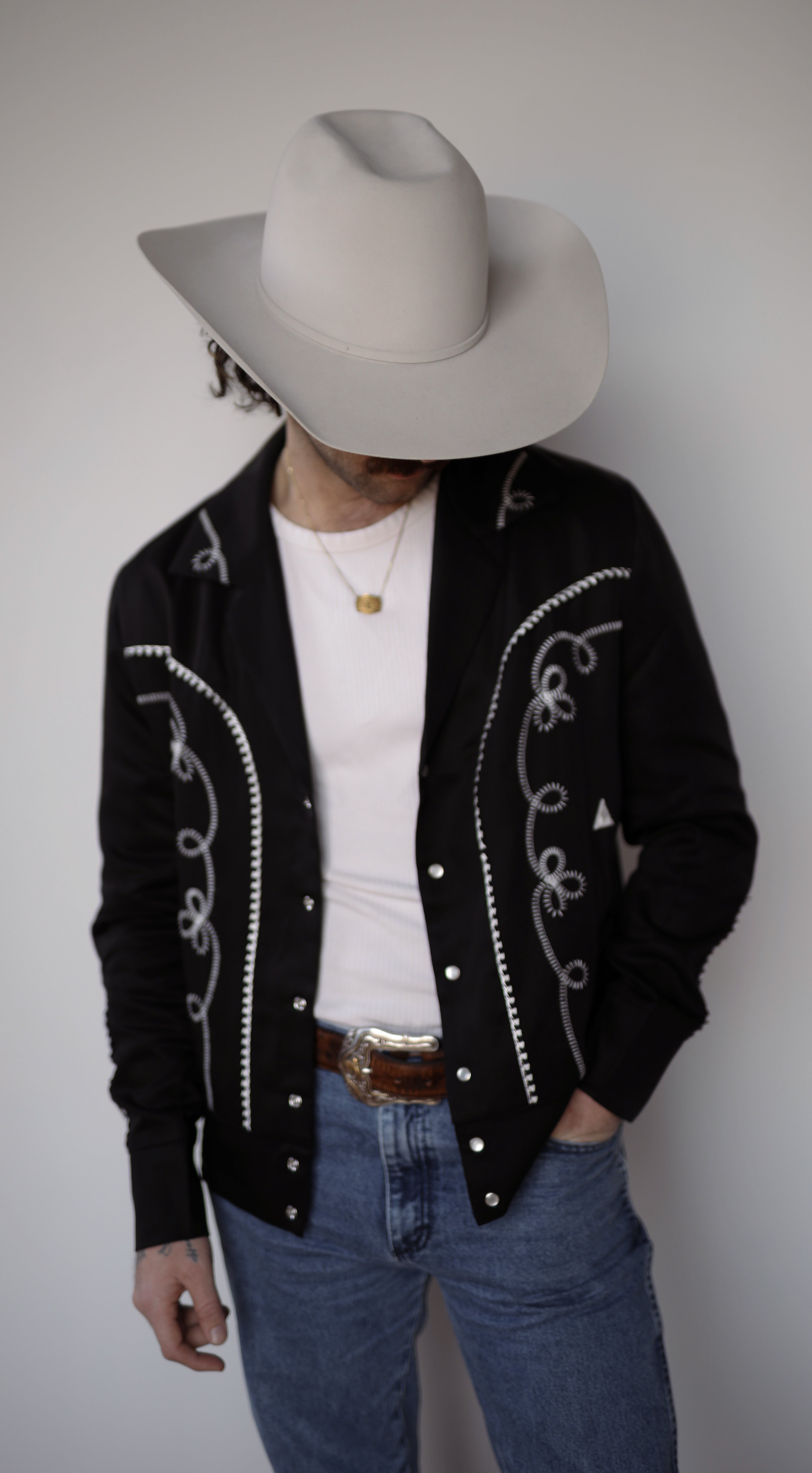 Bolero Men's Jacket Black and White