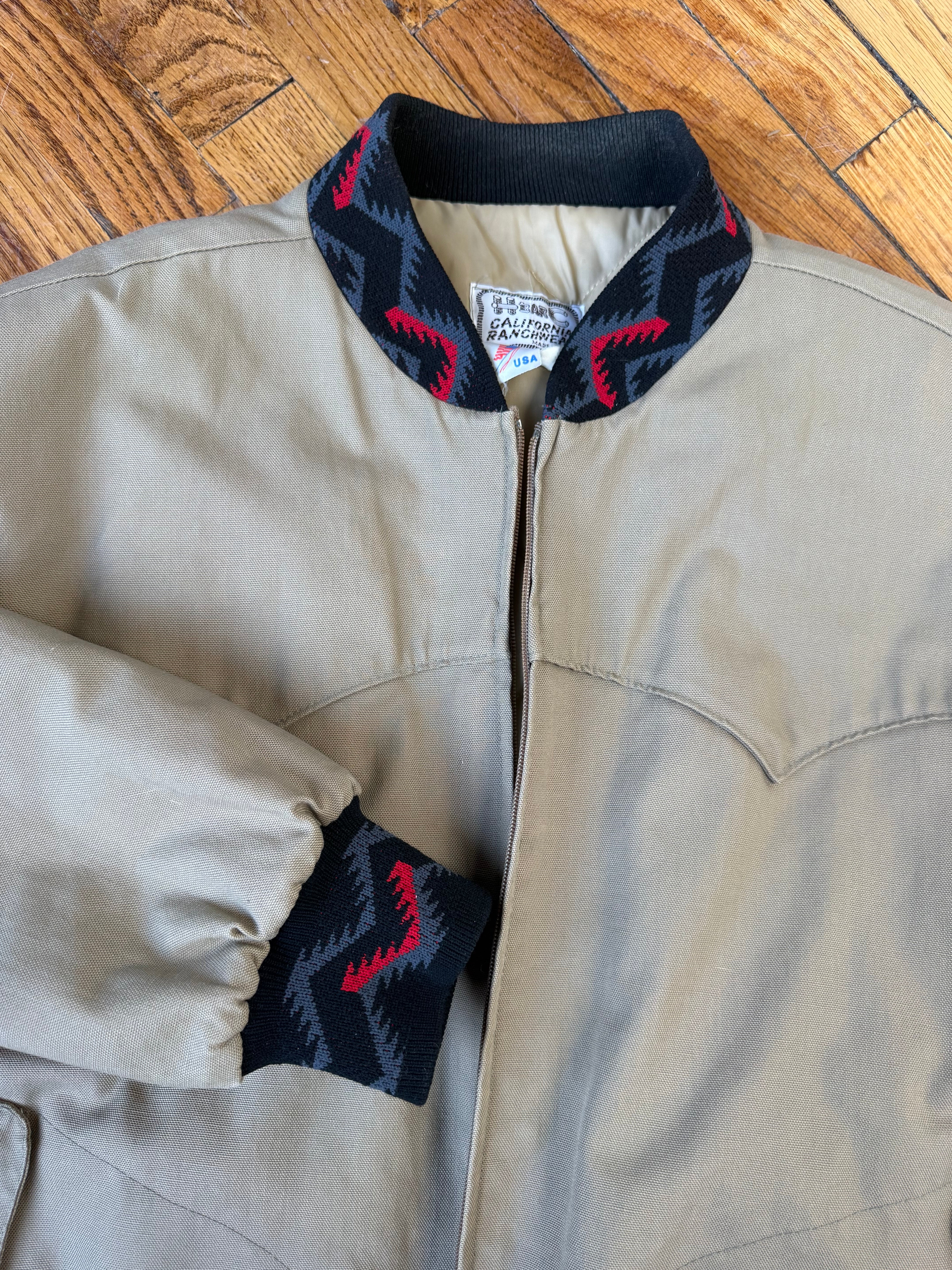 1970'S BEIGE ‘YELLOWSTONE’ AZTEC BOMBER L/XL