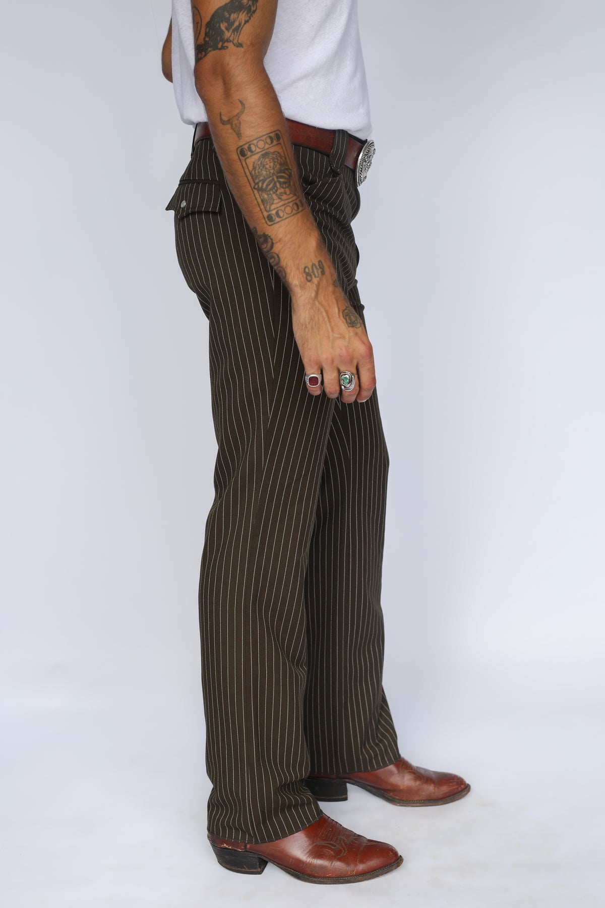 Bakersfield Pant Brown Pin Stripe