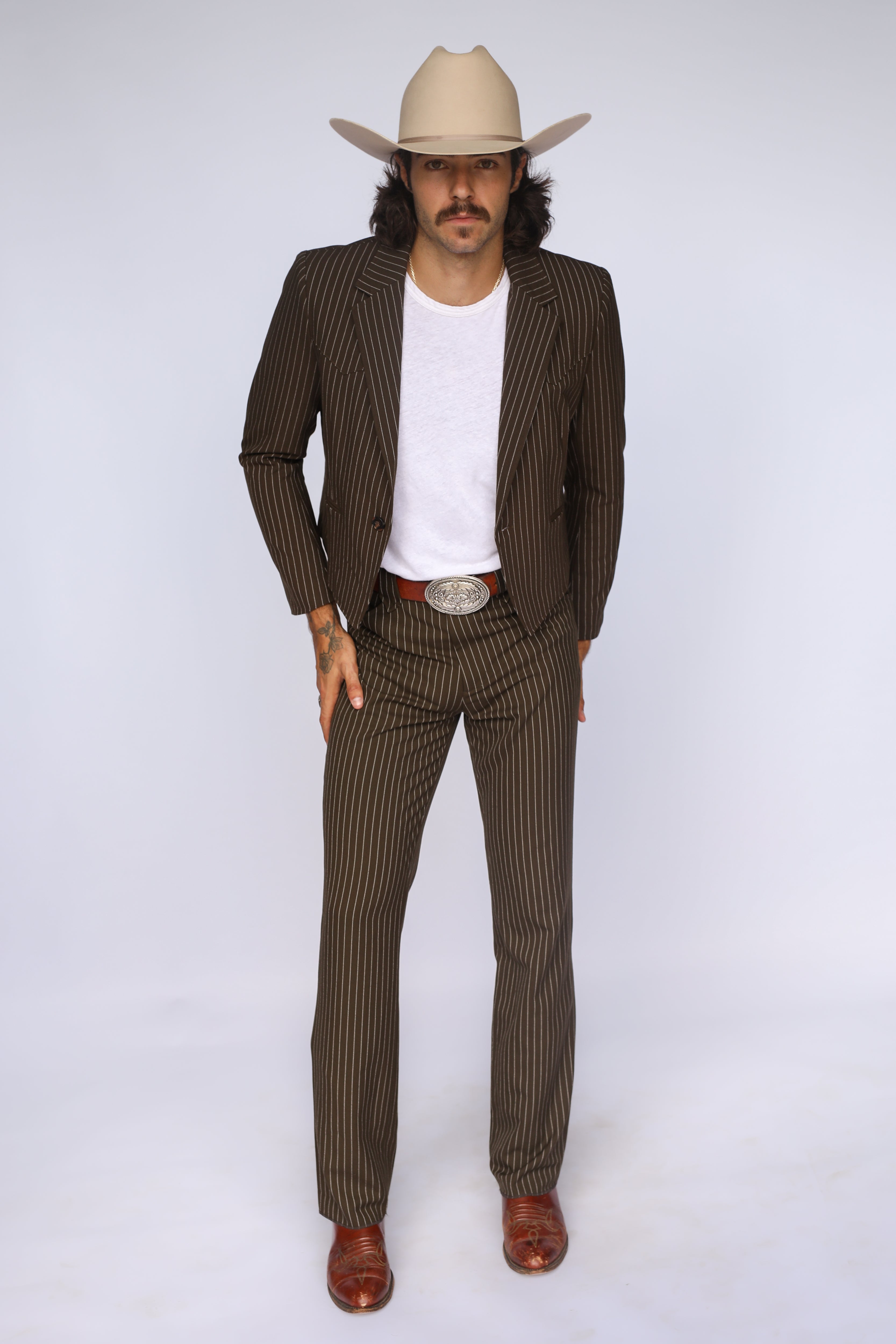 Bakersfield Jacket Brown Pin Stripe