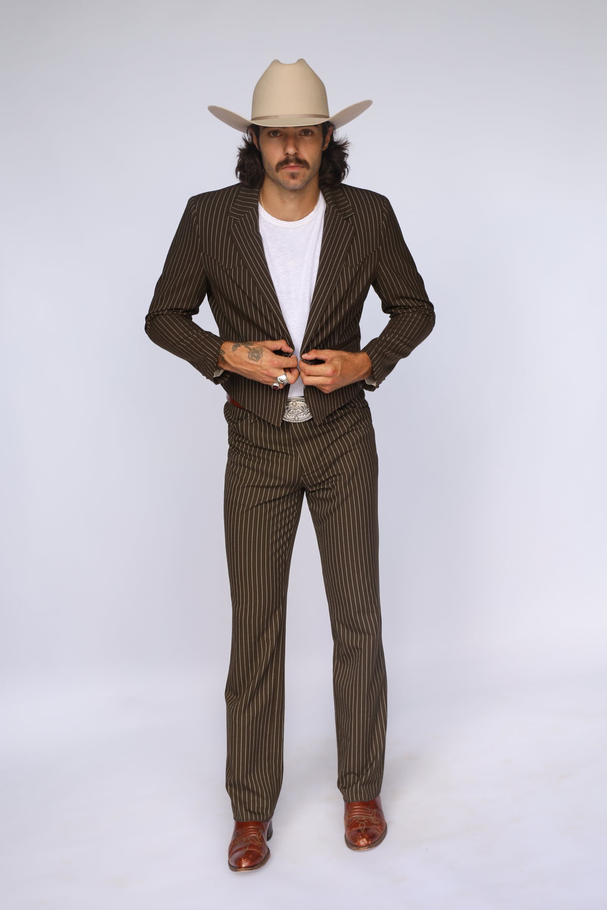 Bakersfield Jacket Brown Pin Stripe