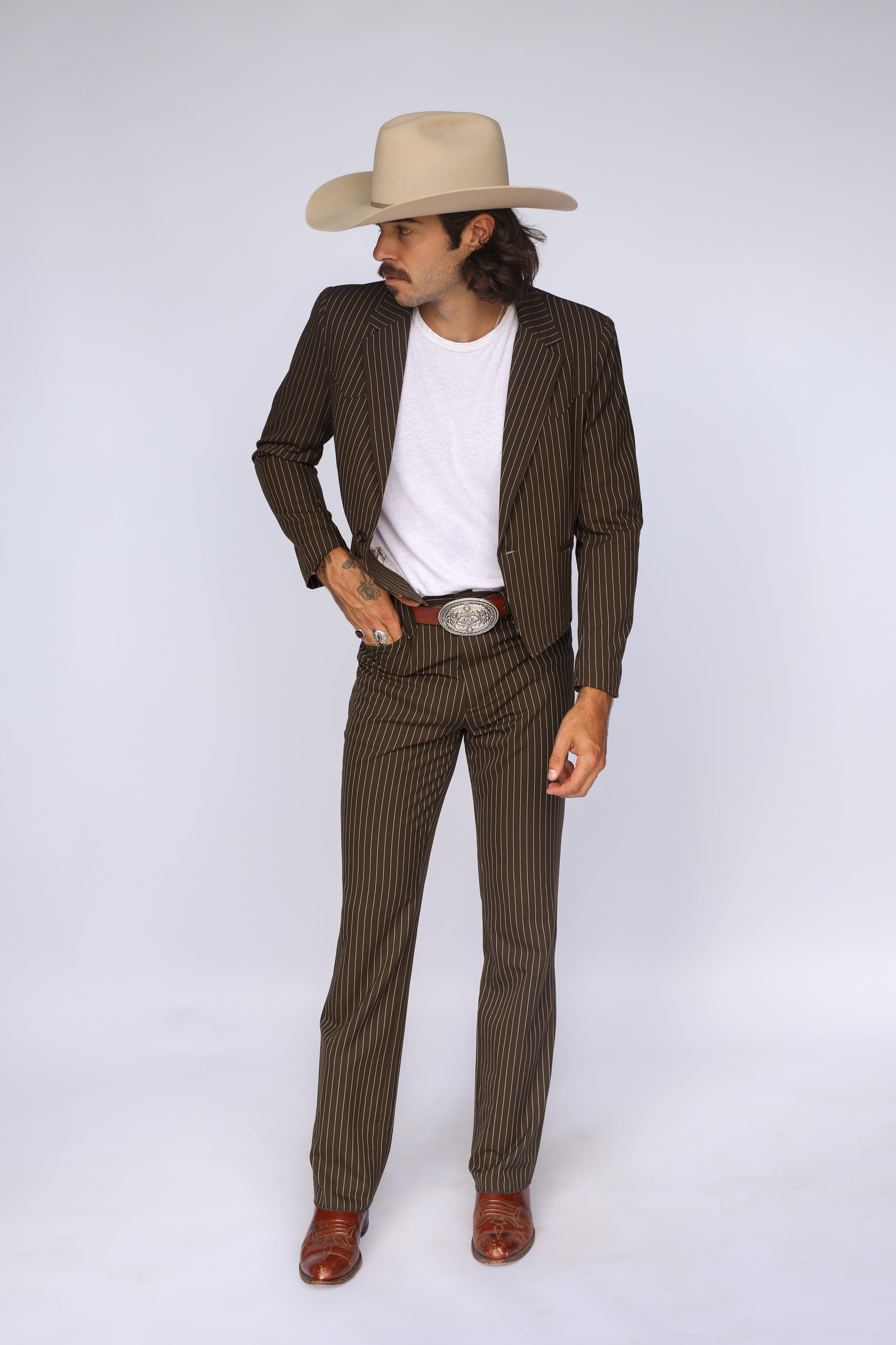 Bakersfield Jacket Brown Pin Stripe