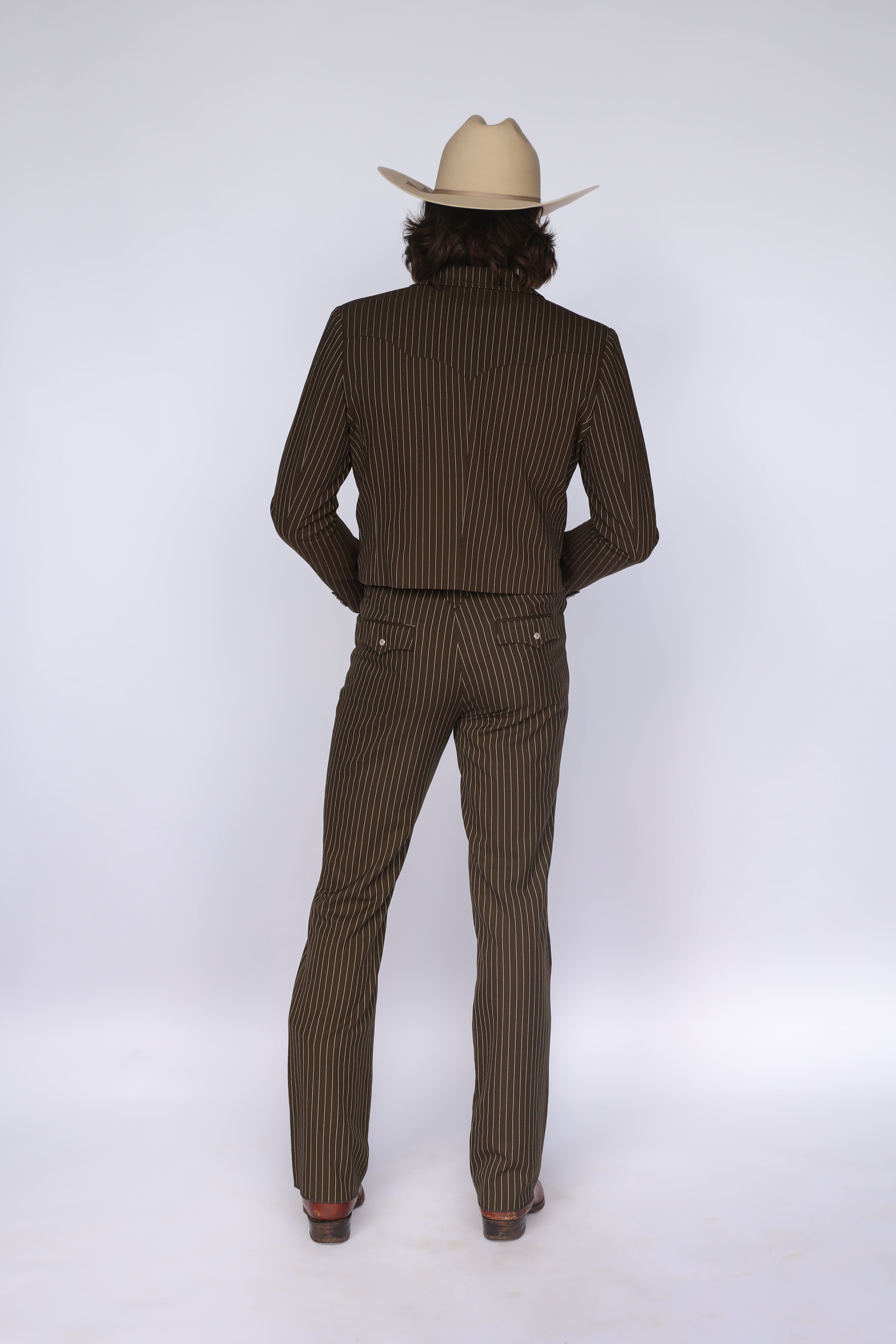 Bakersfield Jacket Brown Pin Stripe