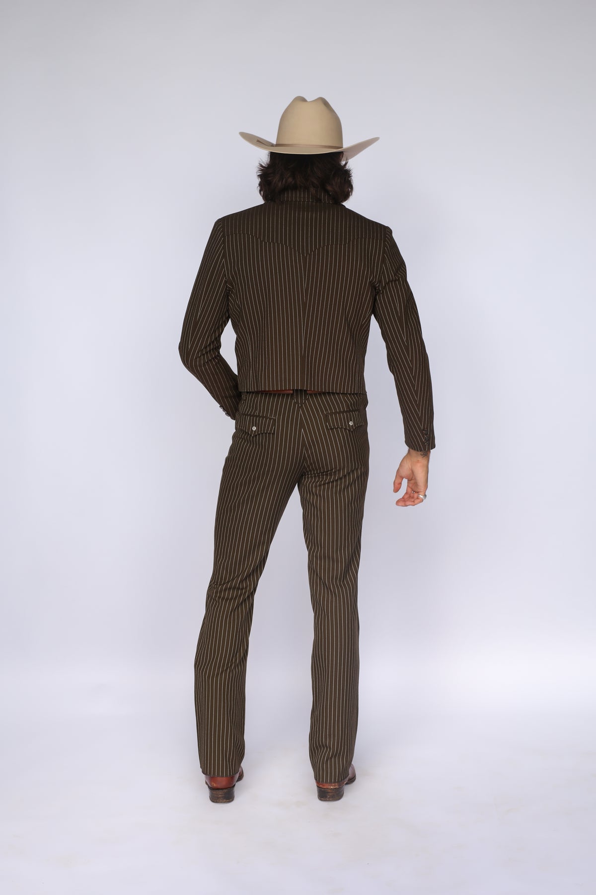 Bakersfield Jacket Brown Pin Stripe
