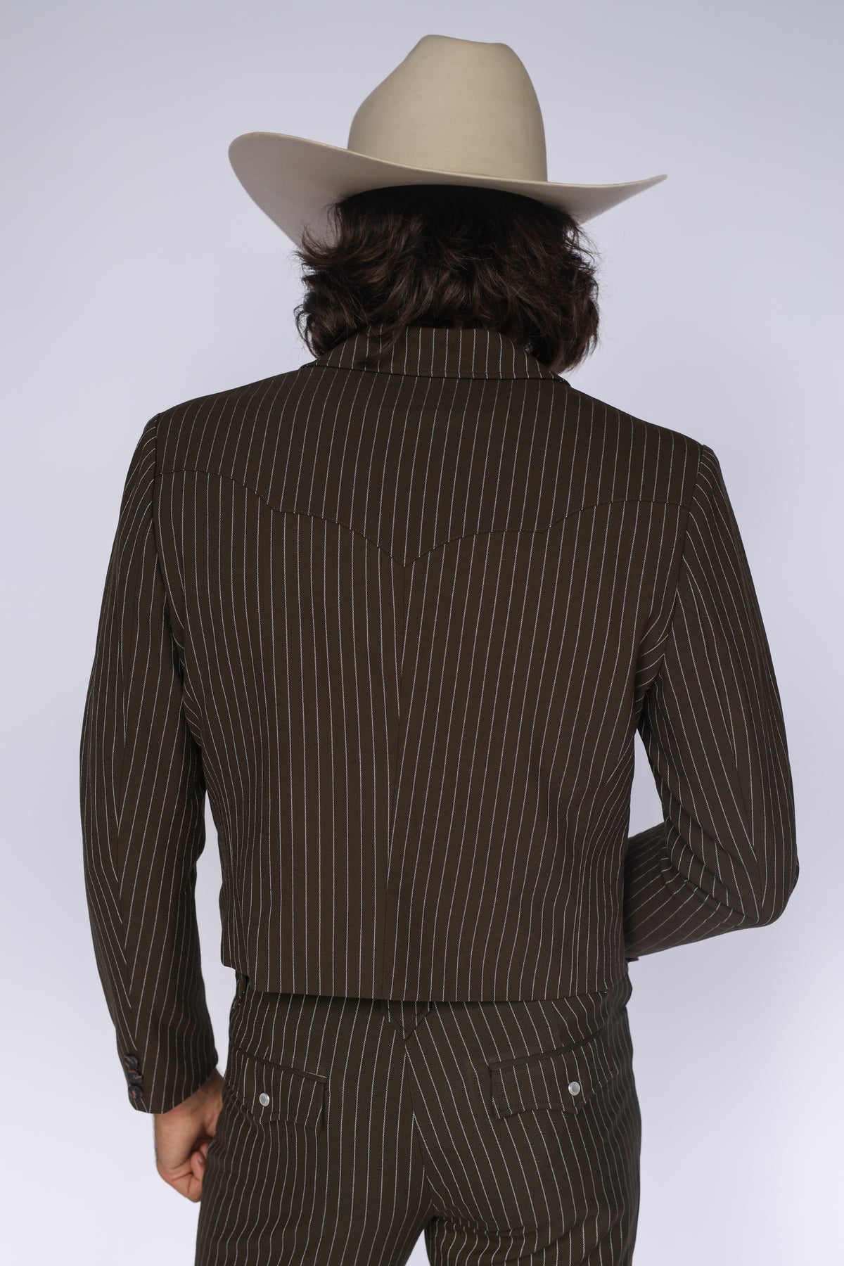 Bakersfield Jacket Brown Pin Stripe