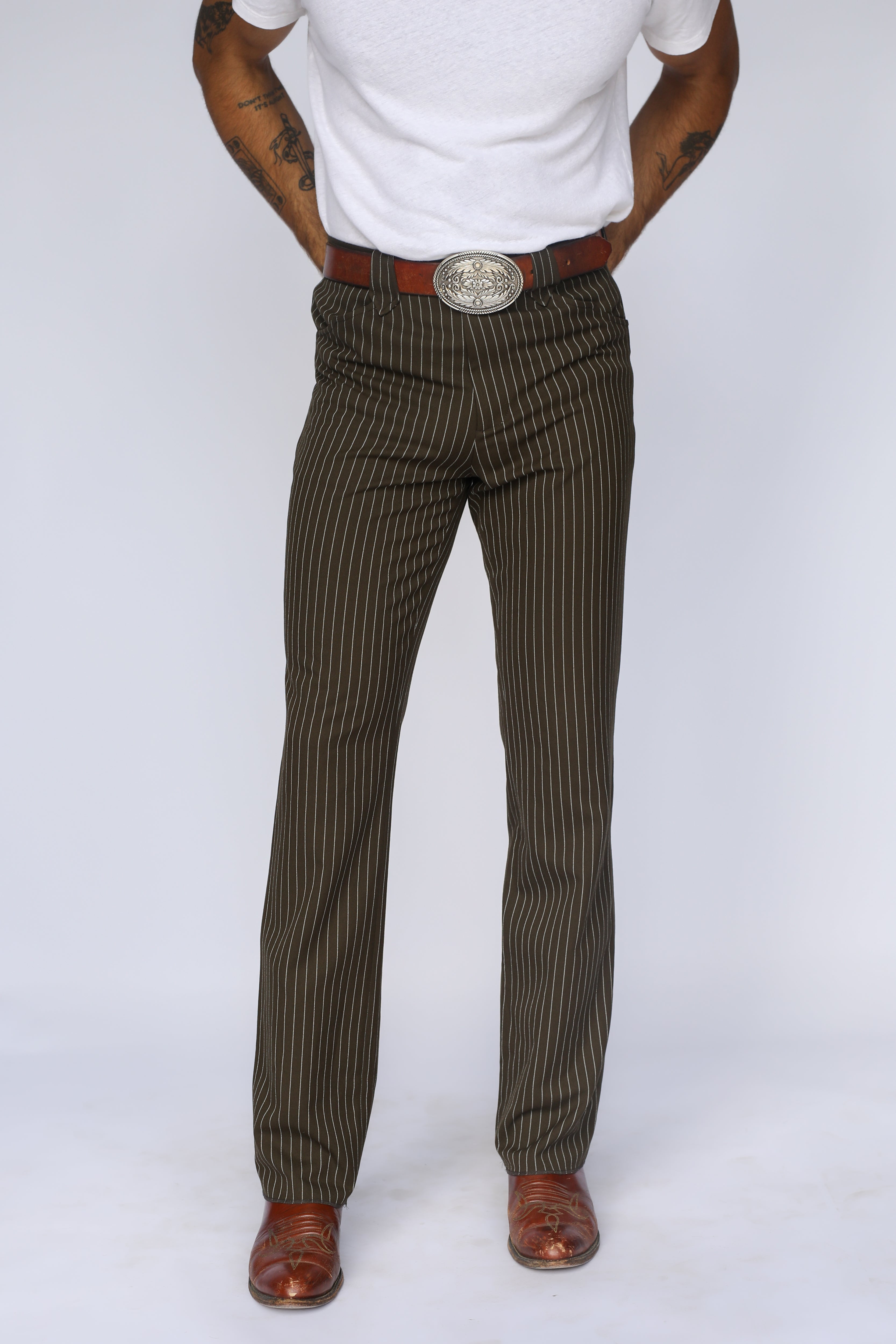 Bakersfield Pant Brown Pin Stripe