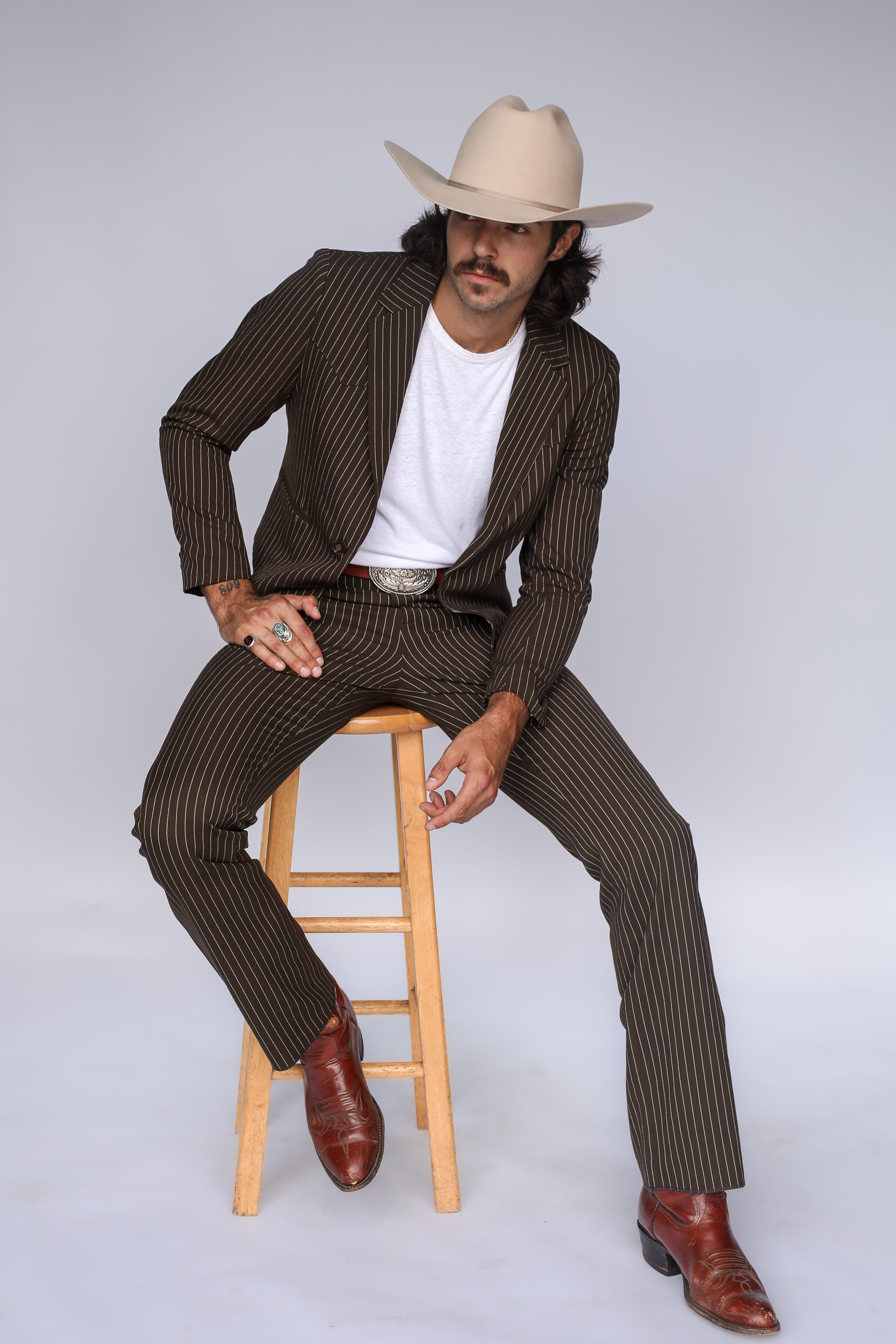 Bakersfield Jacket Brown Pin Stripe