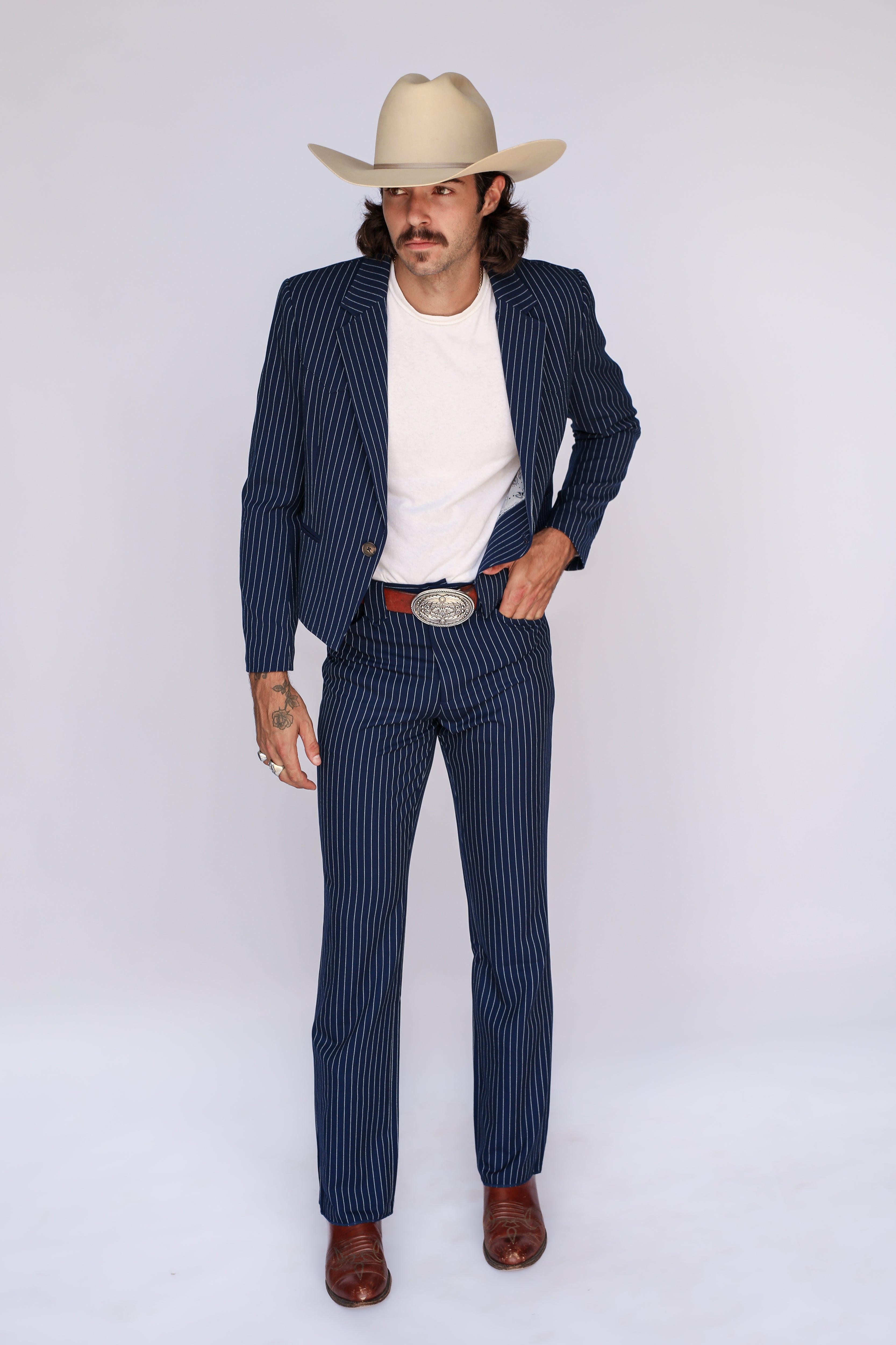 Bakersfield Jacket Navy Pin Stripe