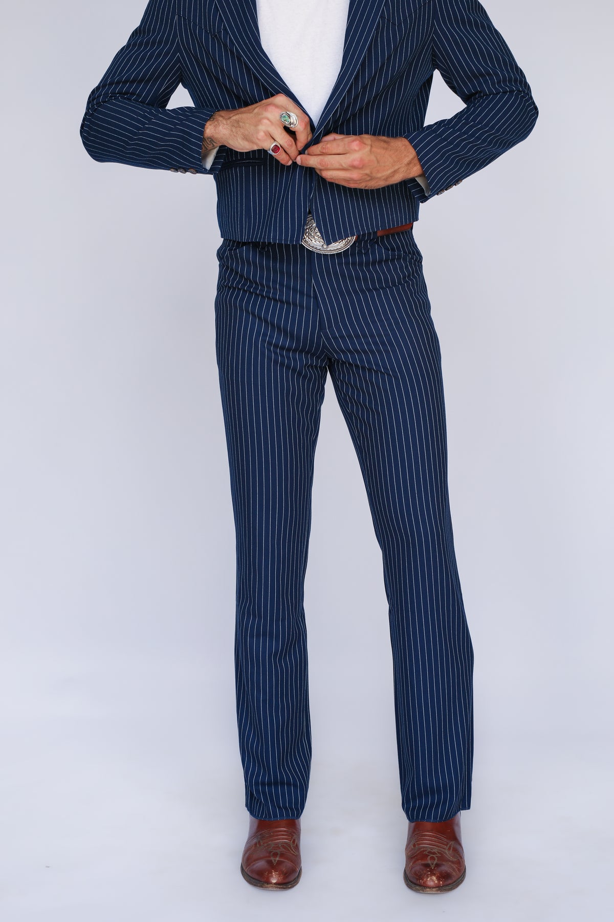 Bakersfield Jacket Navy Pin Stripe