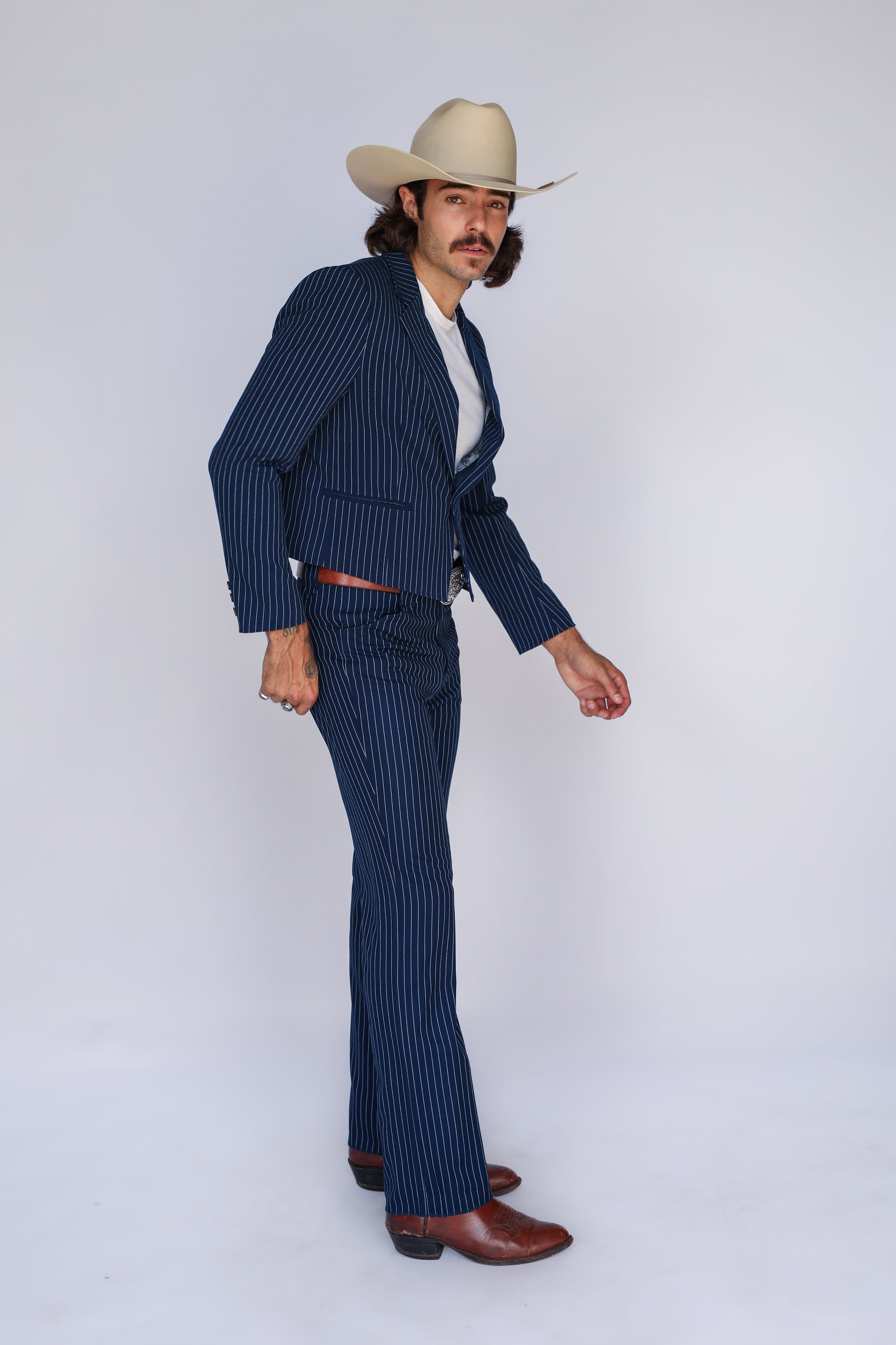 Bakersfield Jacket Navy Pin Stripe