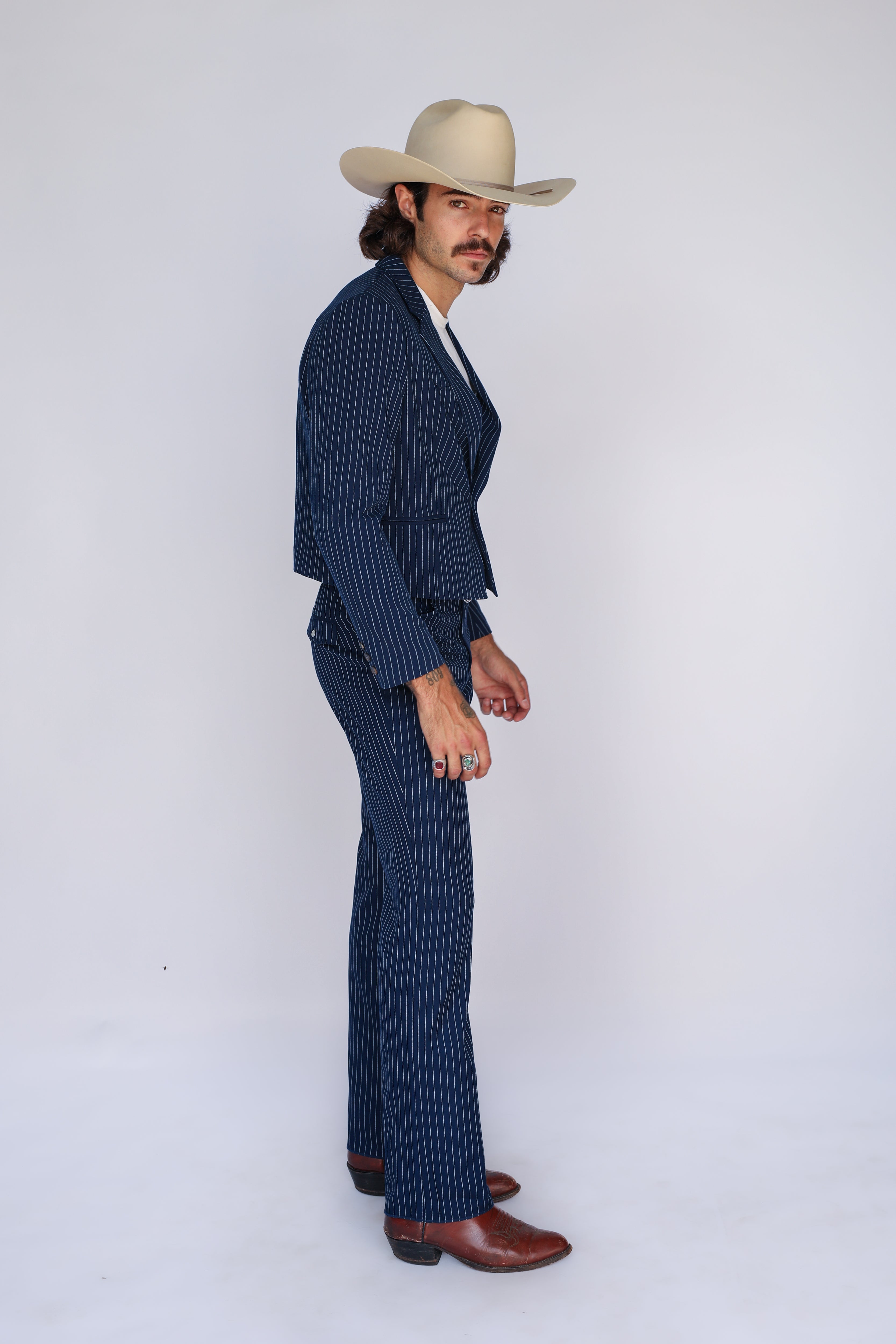 Bakersfield Jacket Navy Pin Stripe