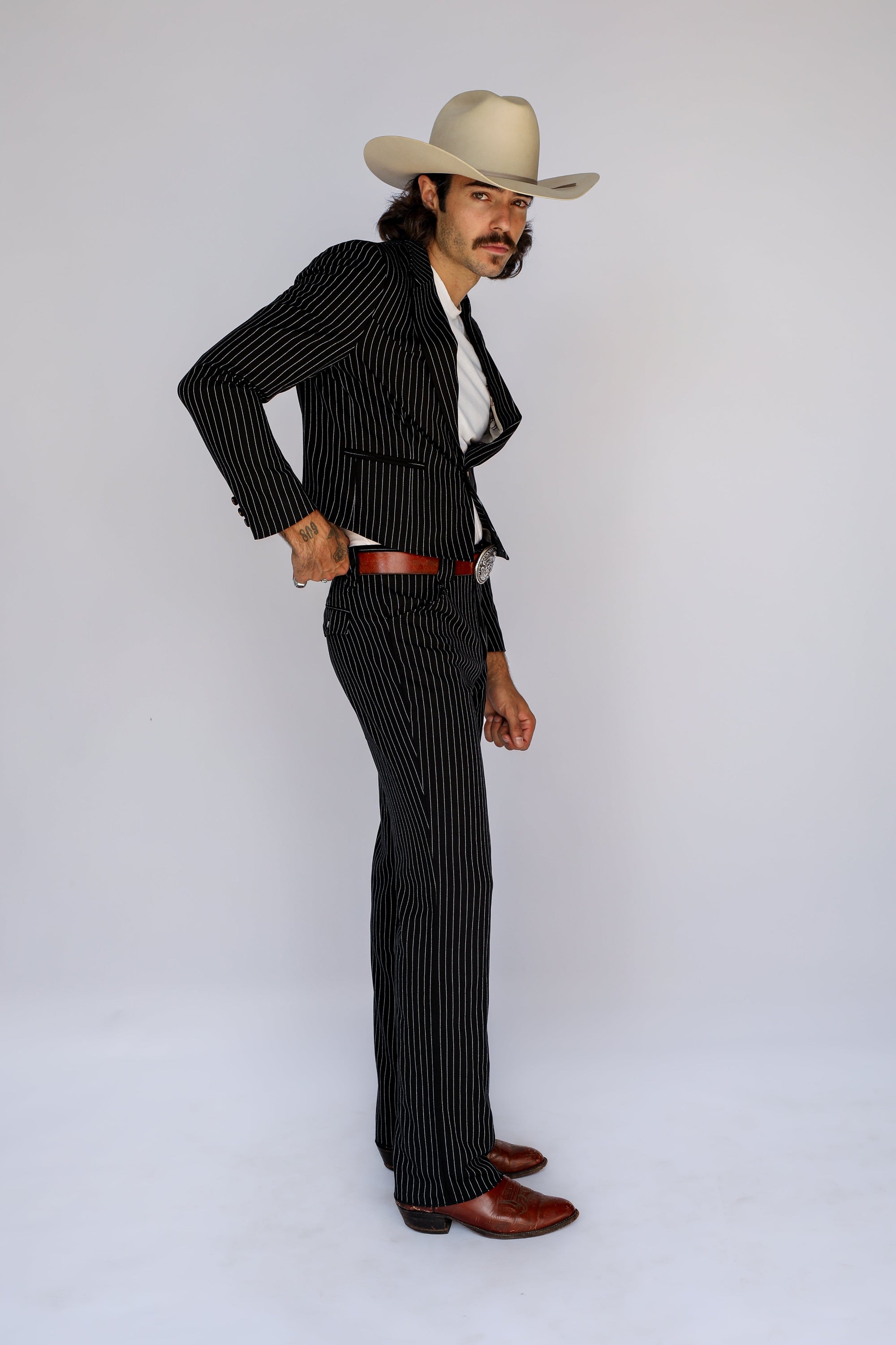Bakersfield Jacket Black Pin Stripe