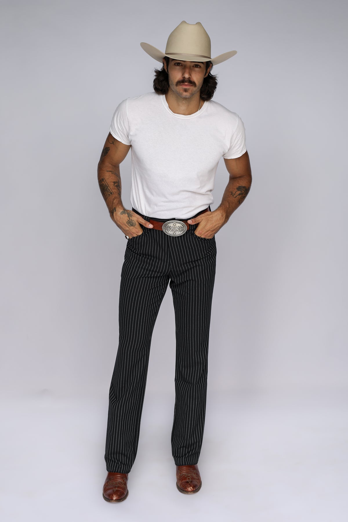 Bakersfield Pant Black Pin Stripe