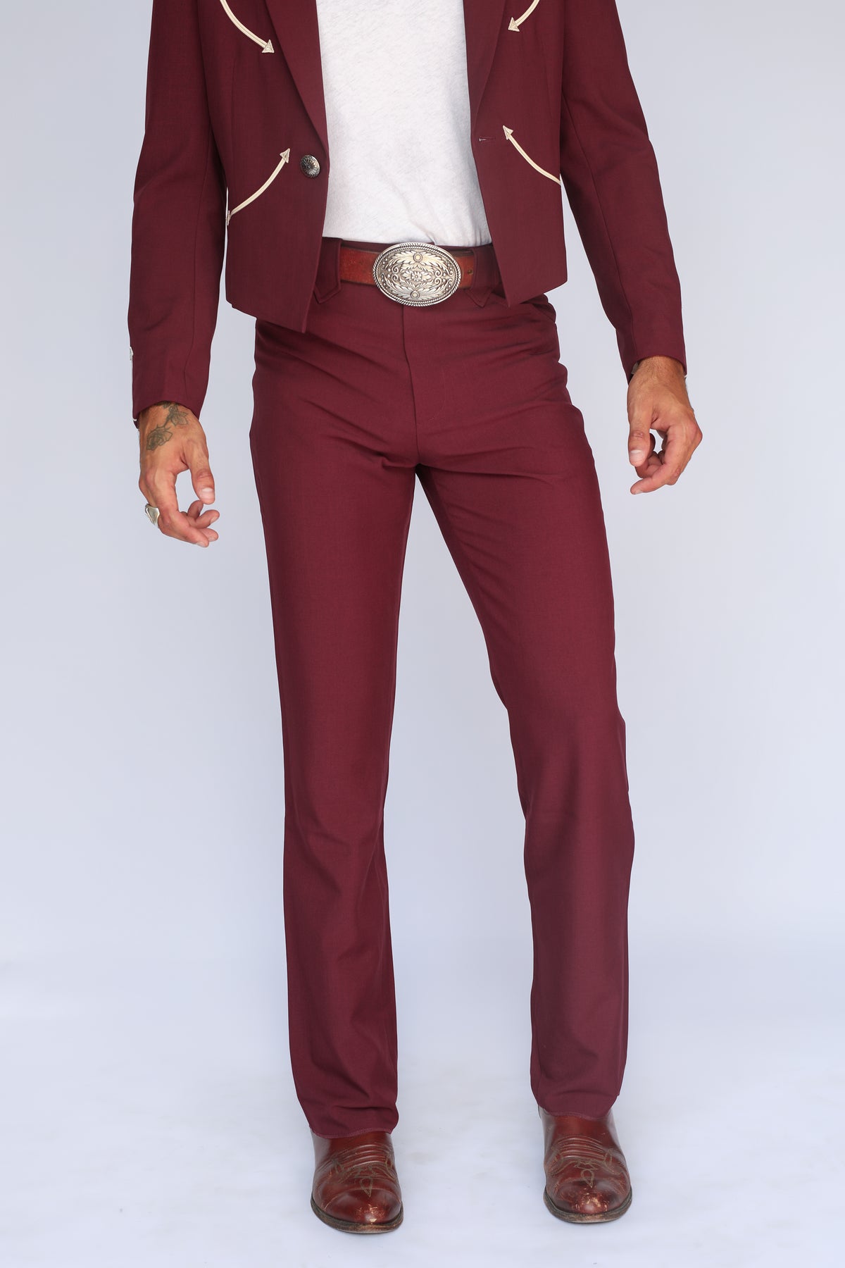 Calamity Unisex Western Pants Maroon