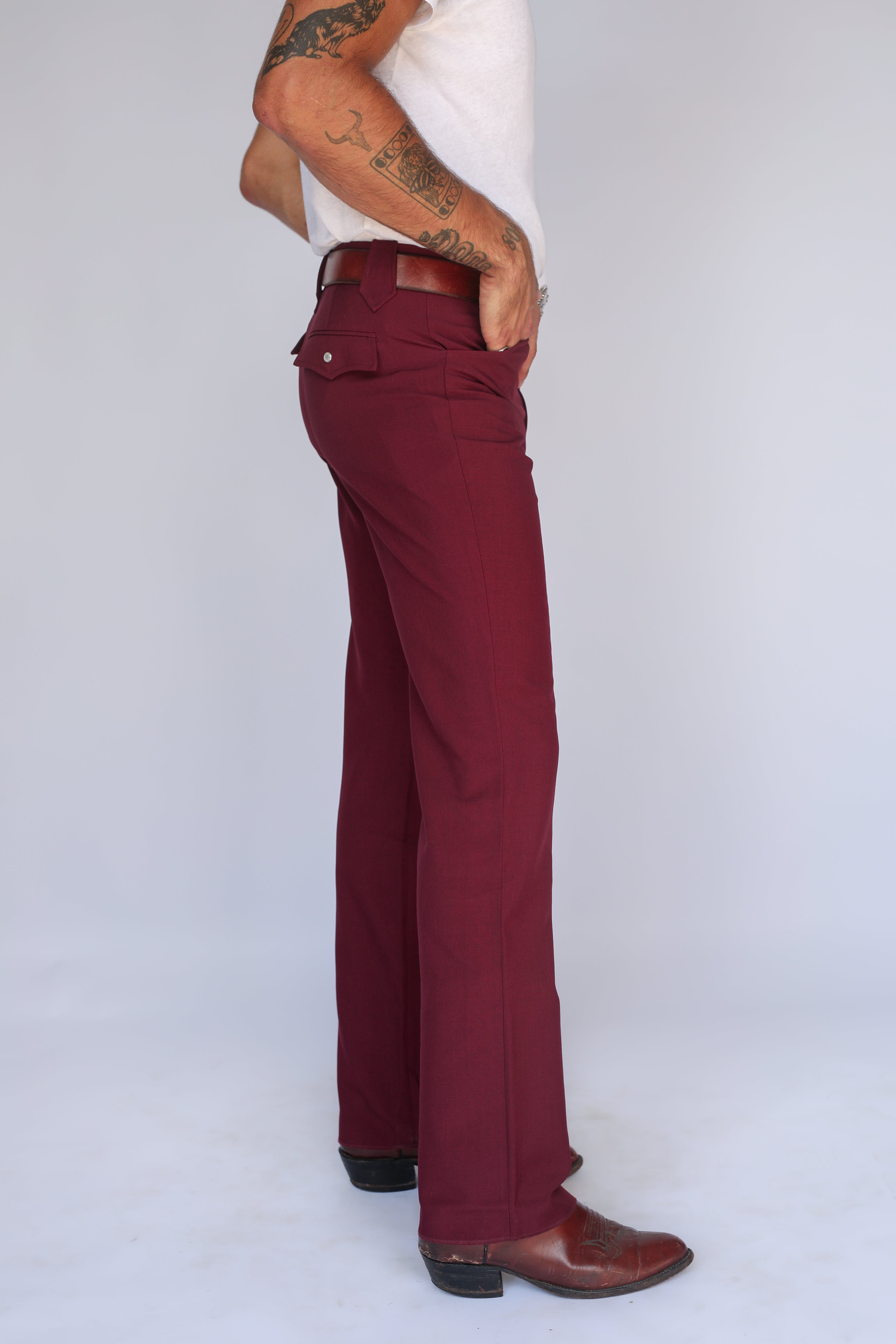 Calamity Unisex Western Pants Maroon