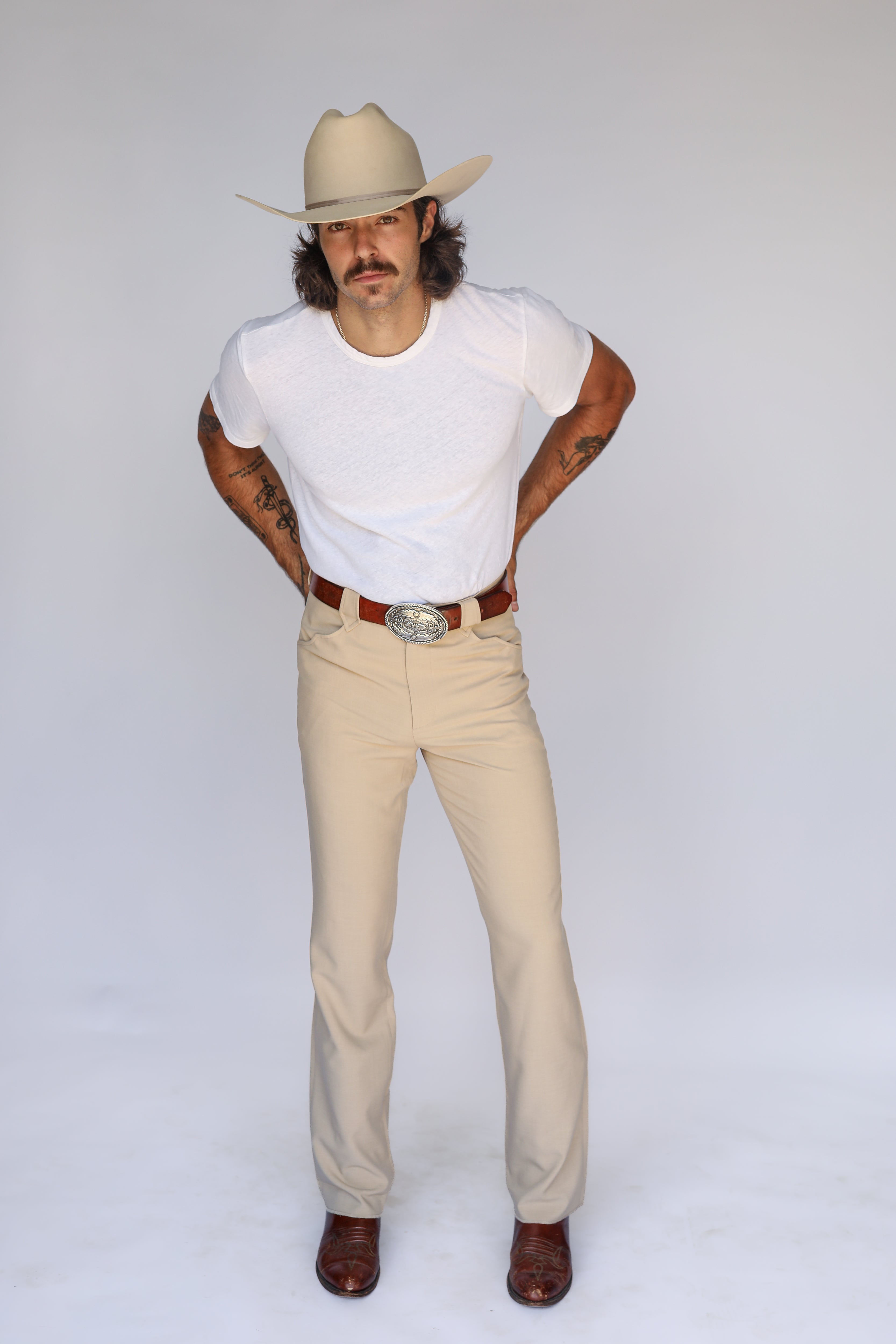 Calamity Unisex Western Pants Tan