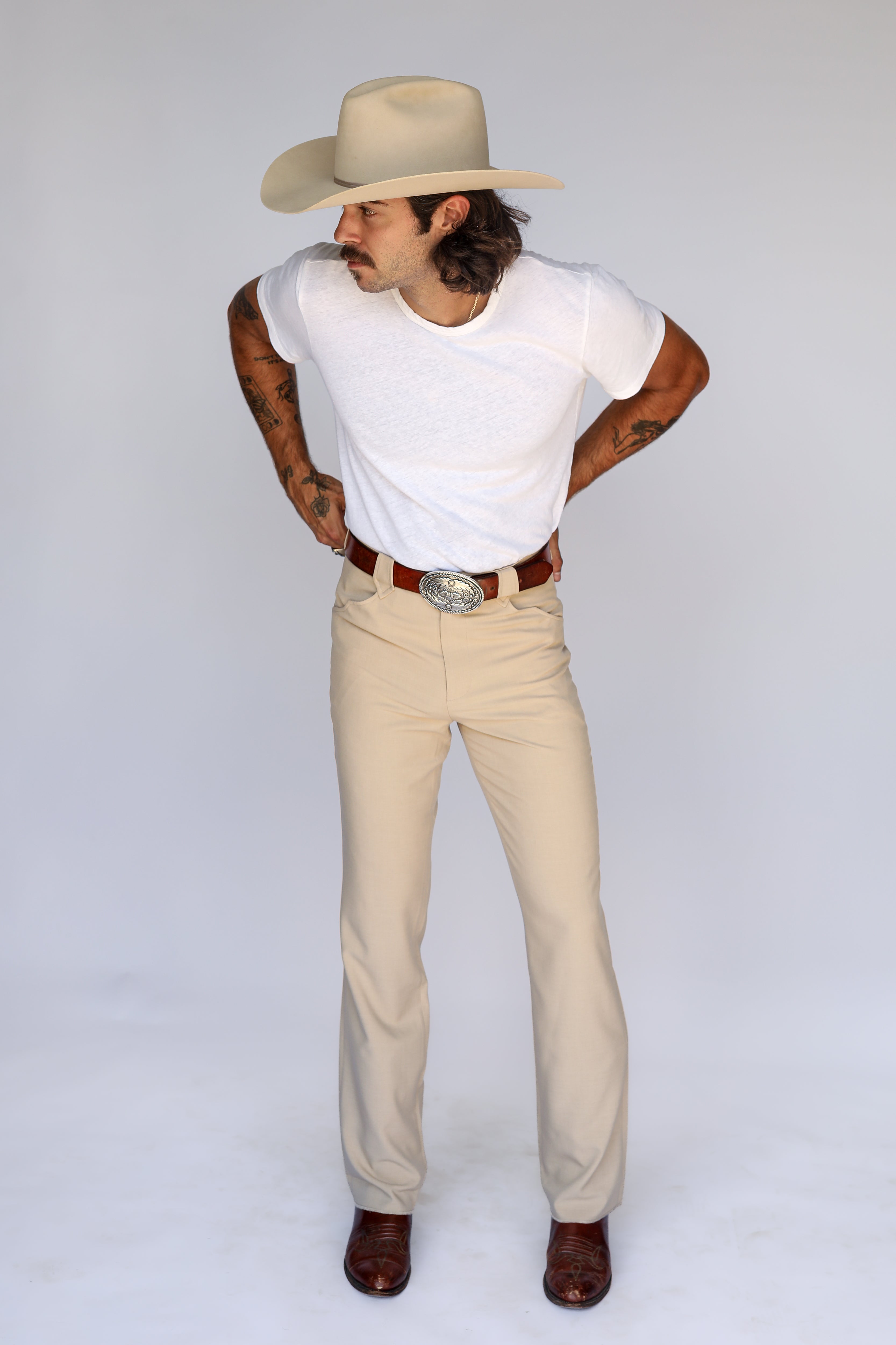 Calamity Unisex Western Pants Tan