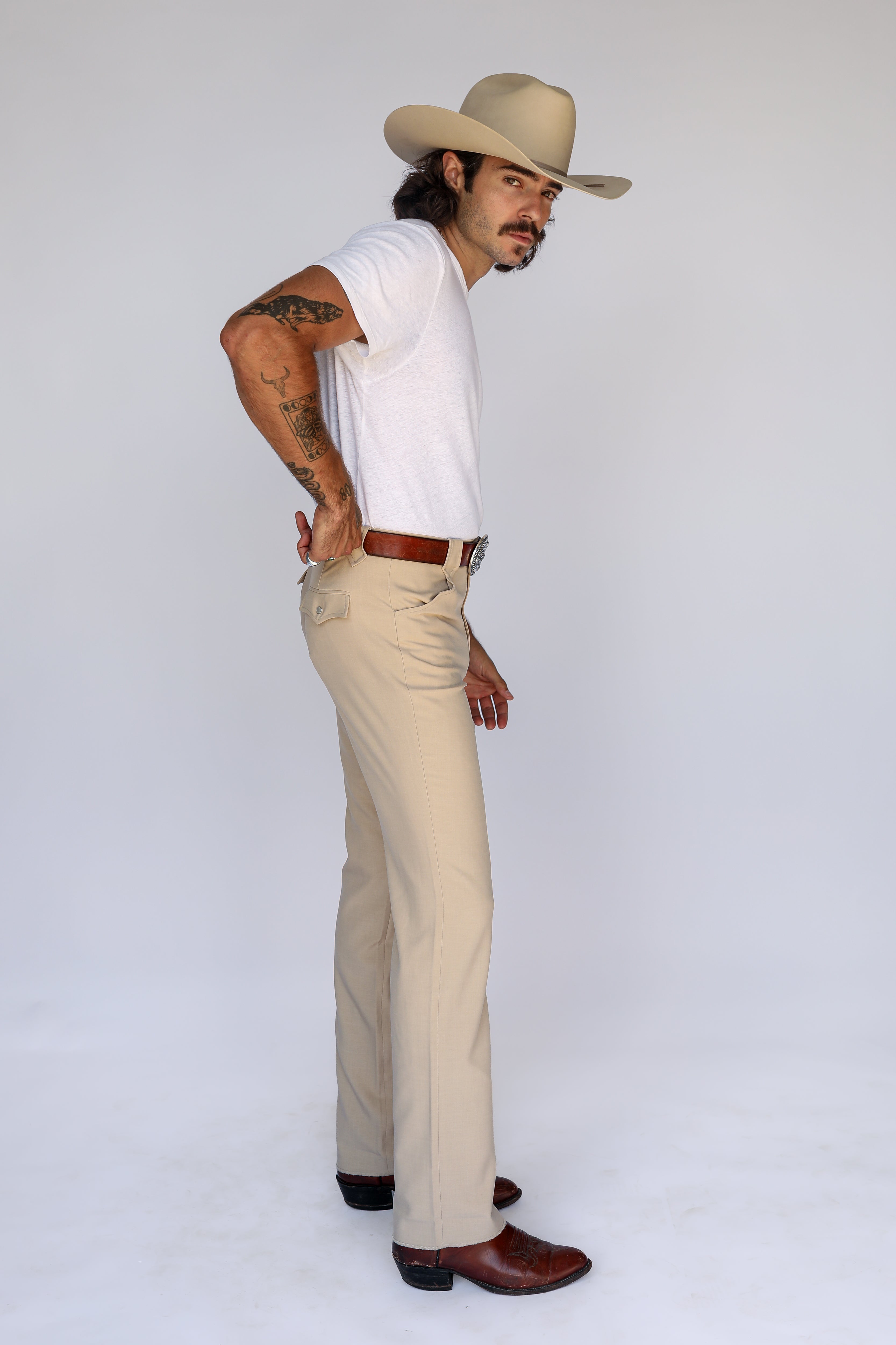 Calamity Unisex Western Pants Tan