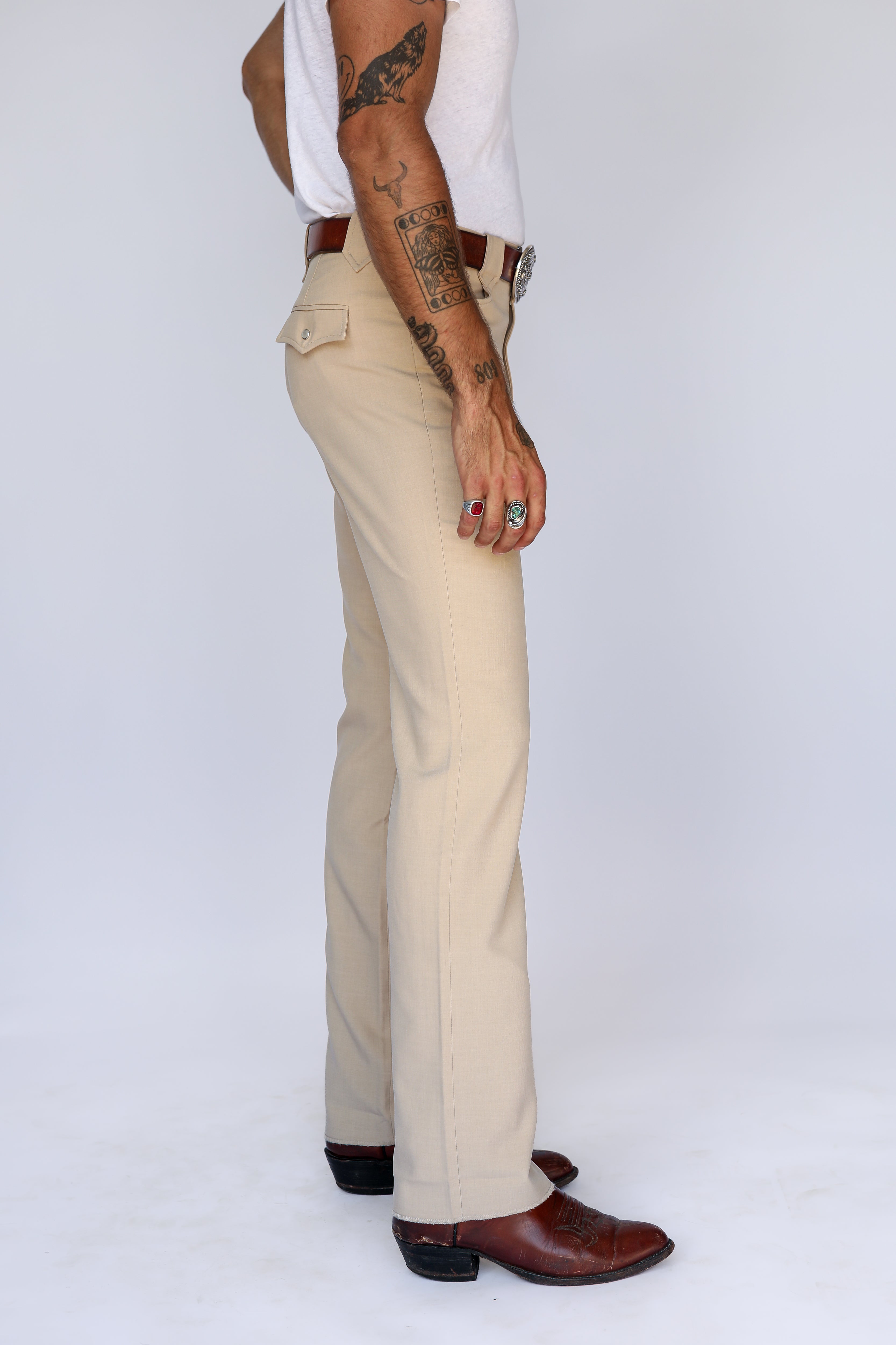 Calamity Unisex Western Pants Tan