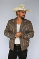 Bolero Men's Jacket Cocoa and White