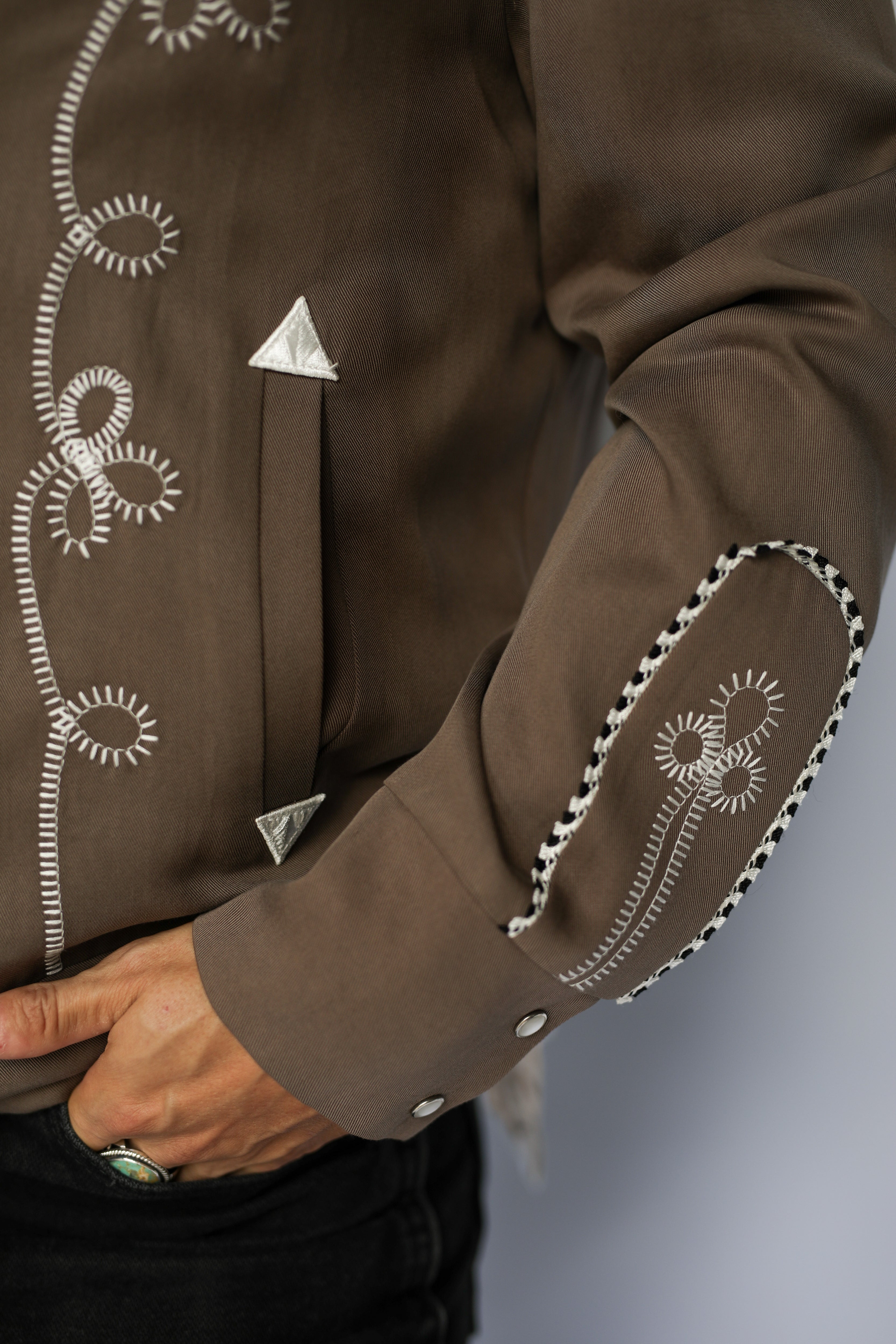 Bolero Men's Jacket Cocoa and White