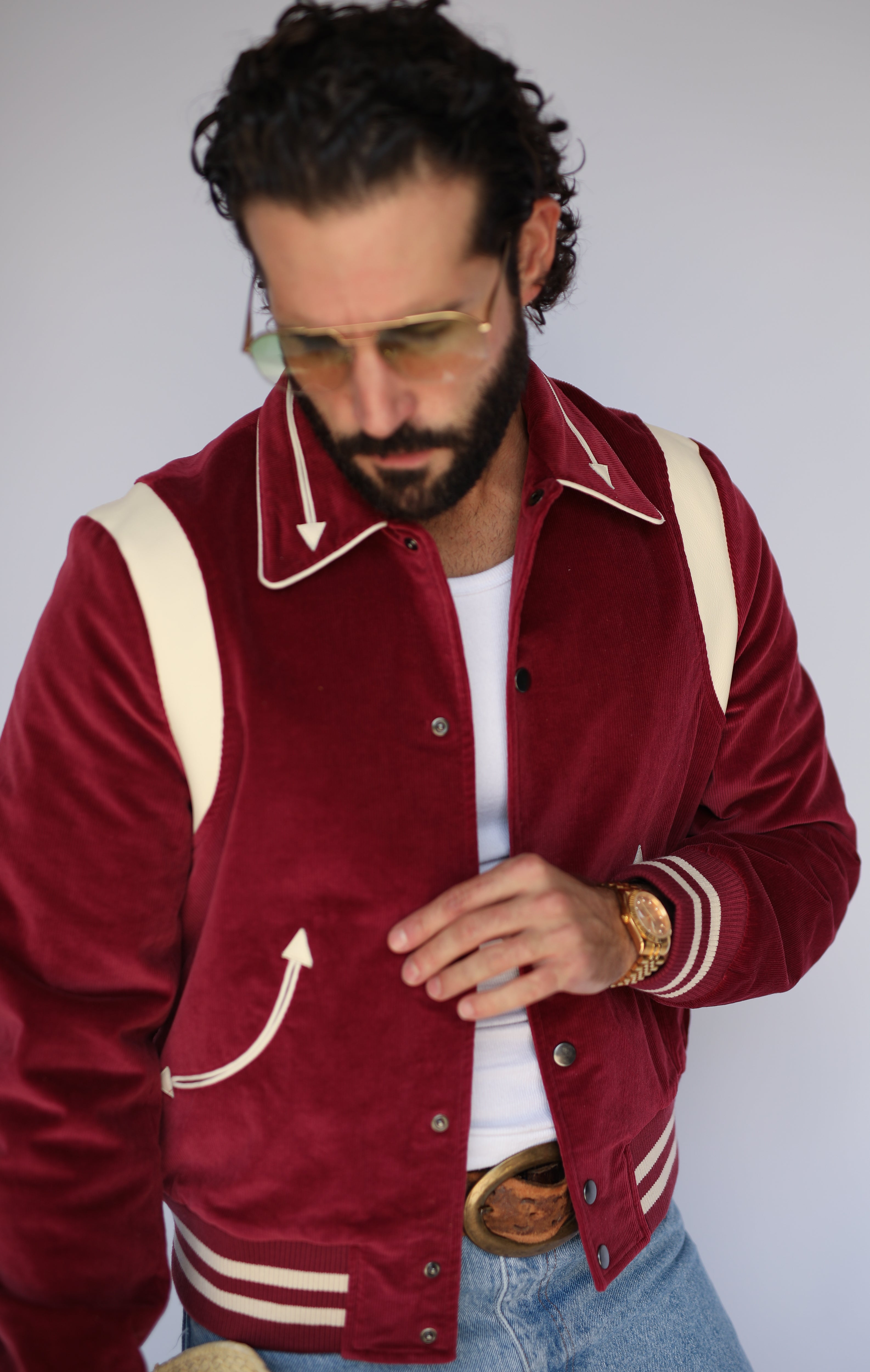 Silver Lake Corduroy Unisex Jacket Maroon