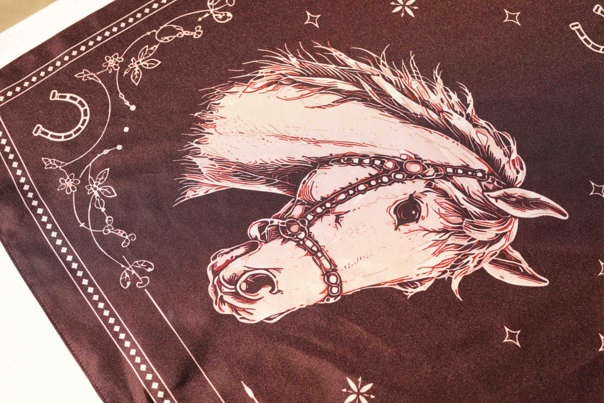 Maroon Horse Silk Scarf