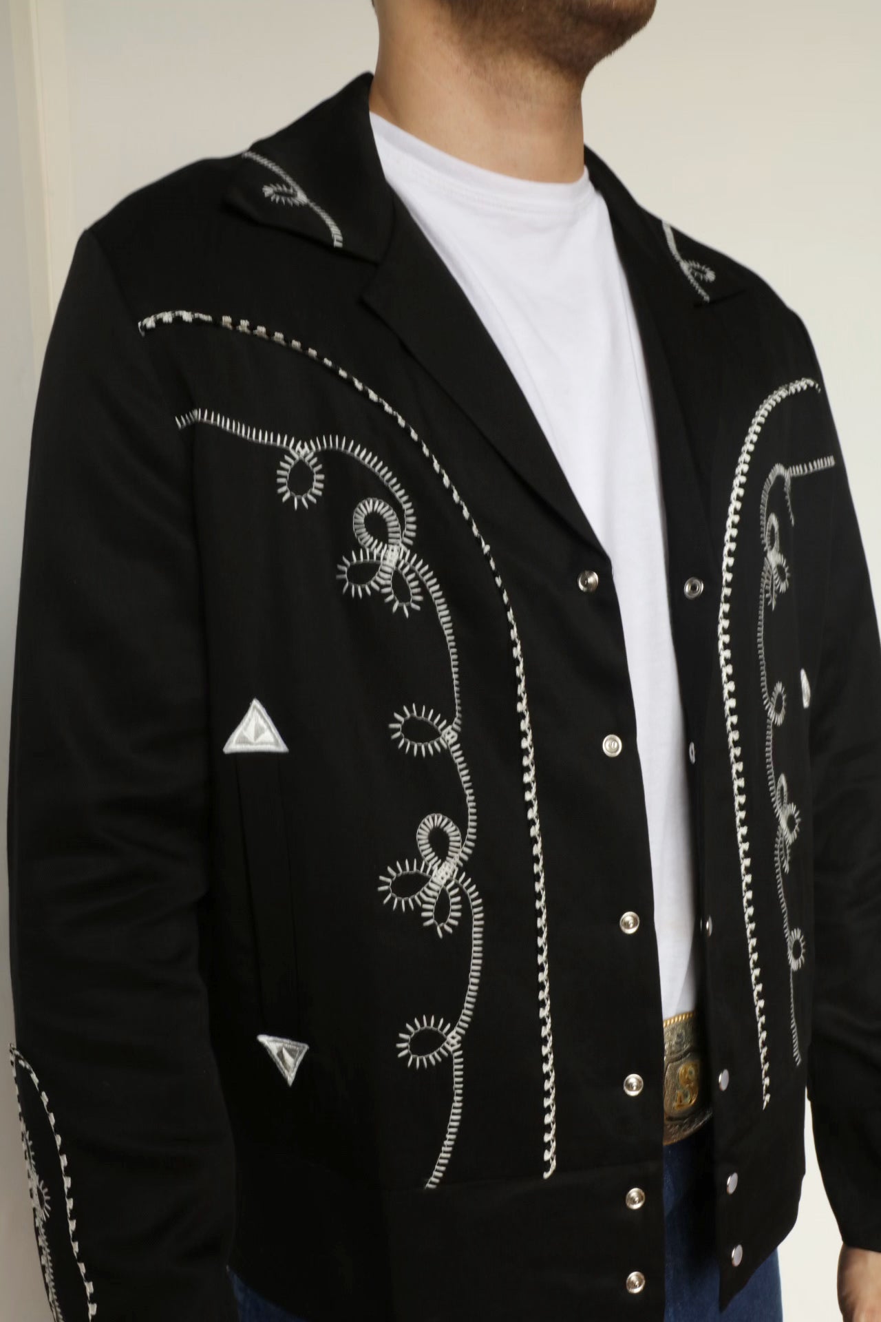 Bolero Men's Jacket Black and White