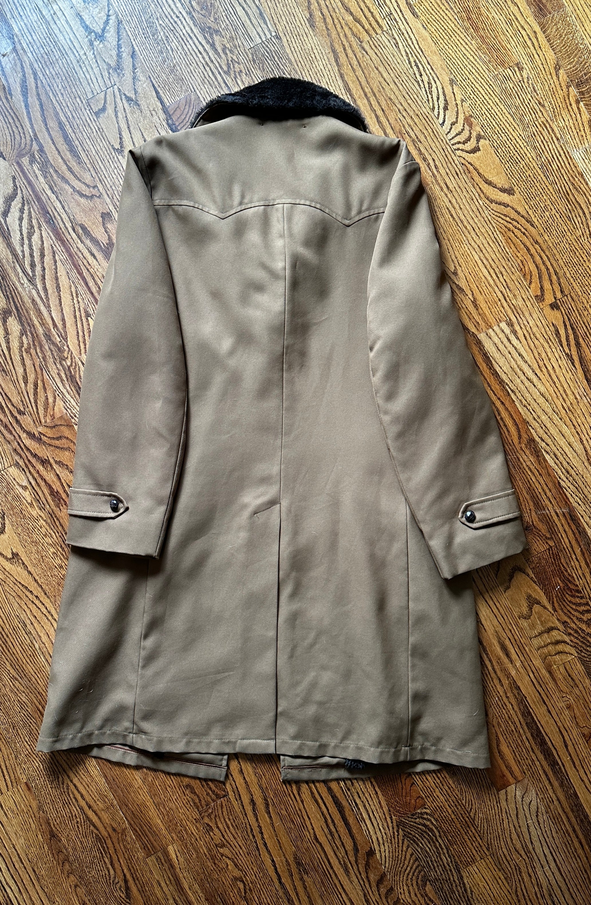 1960'S MENS LONG SHEARLING COLLAR OVER COAT L/XL