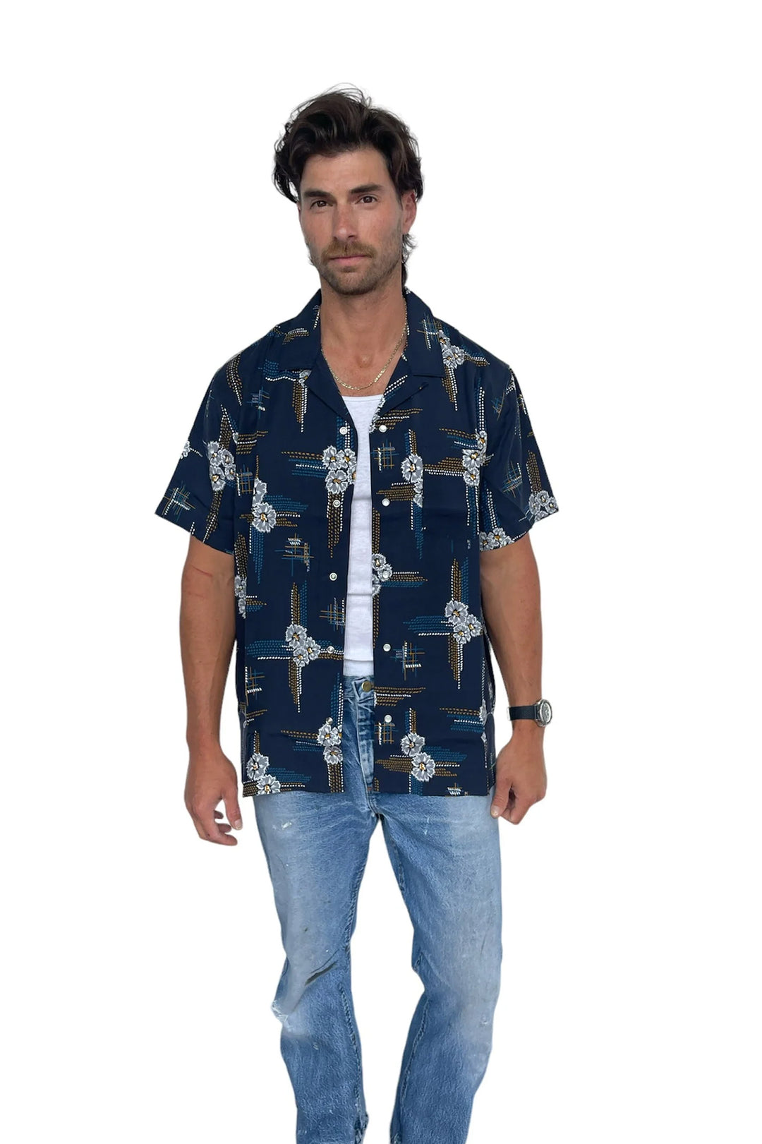 Del Mar Men's Shirt Navy Multi
