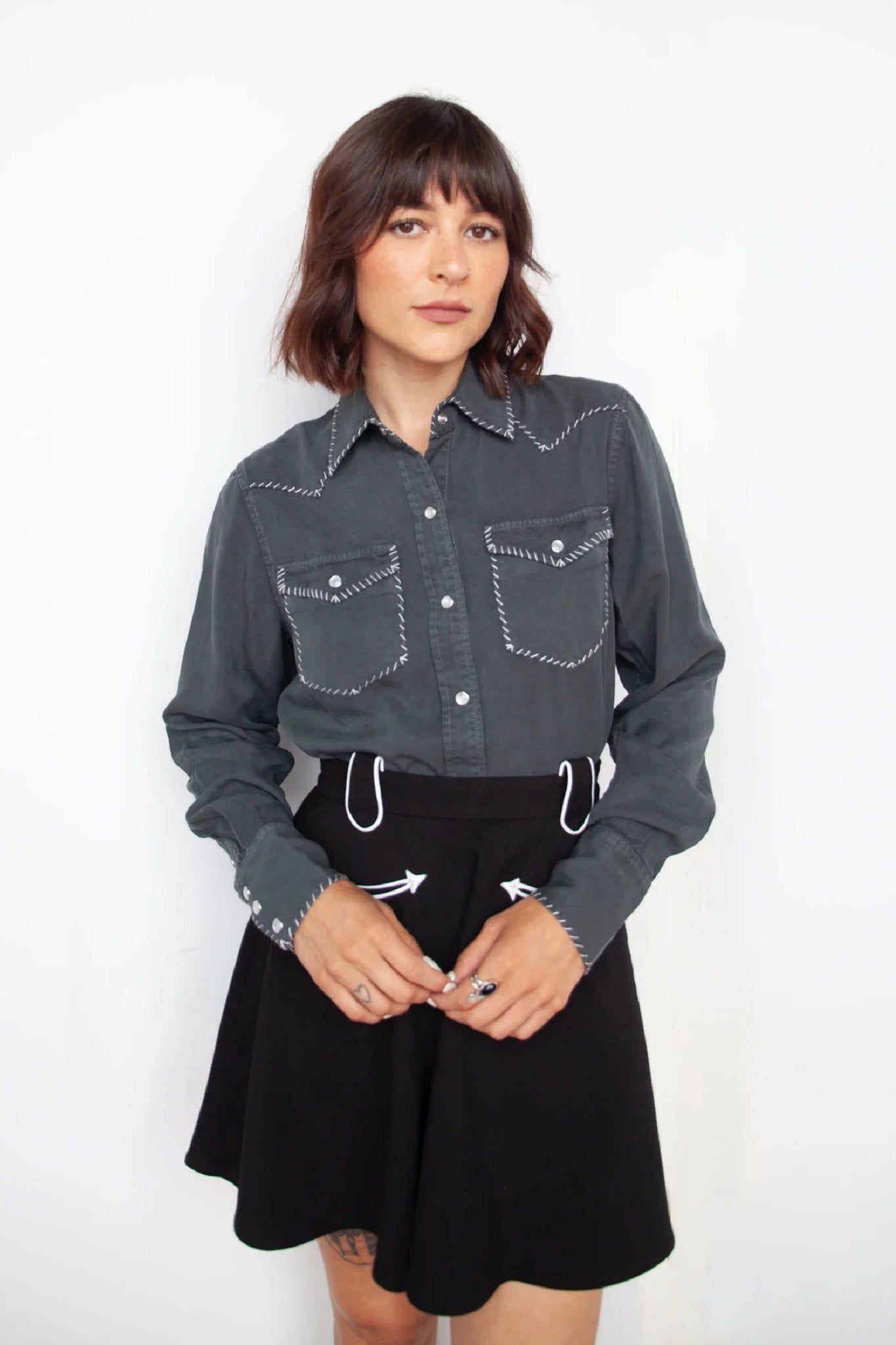 Brooklyn Women's Shirt Charcoal Slate