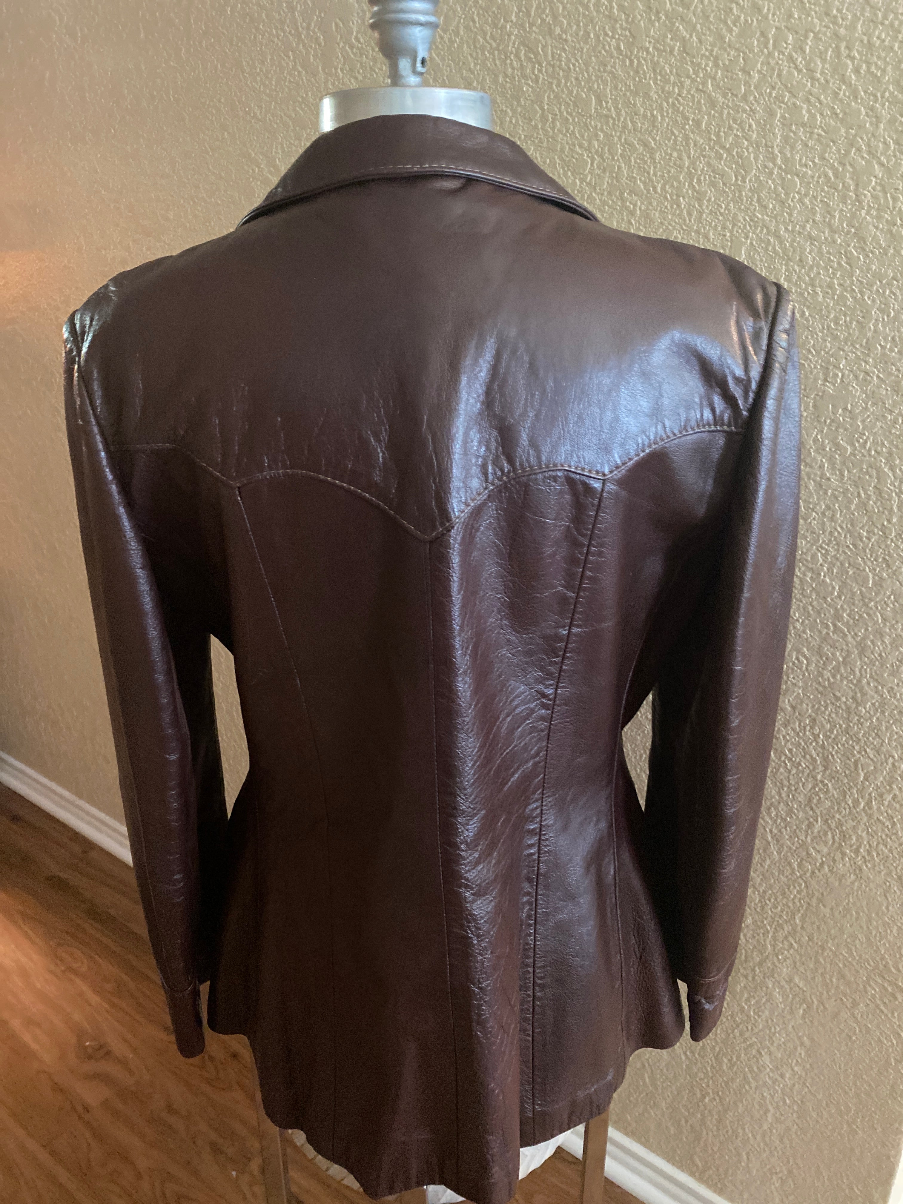 Vintage Leather Womens Blazer